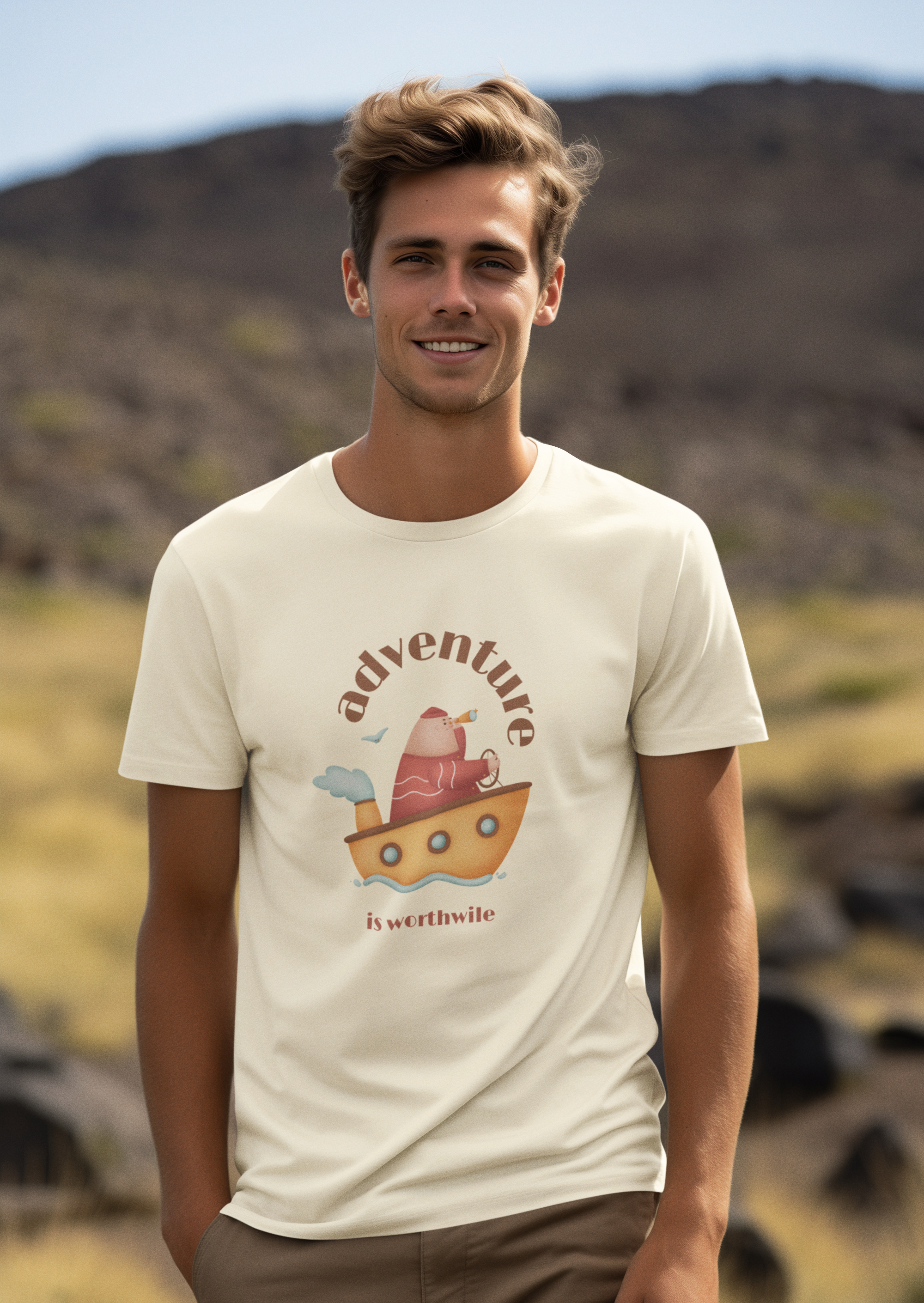Unisex Adventure is Worthwhile Cotton T shirt