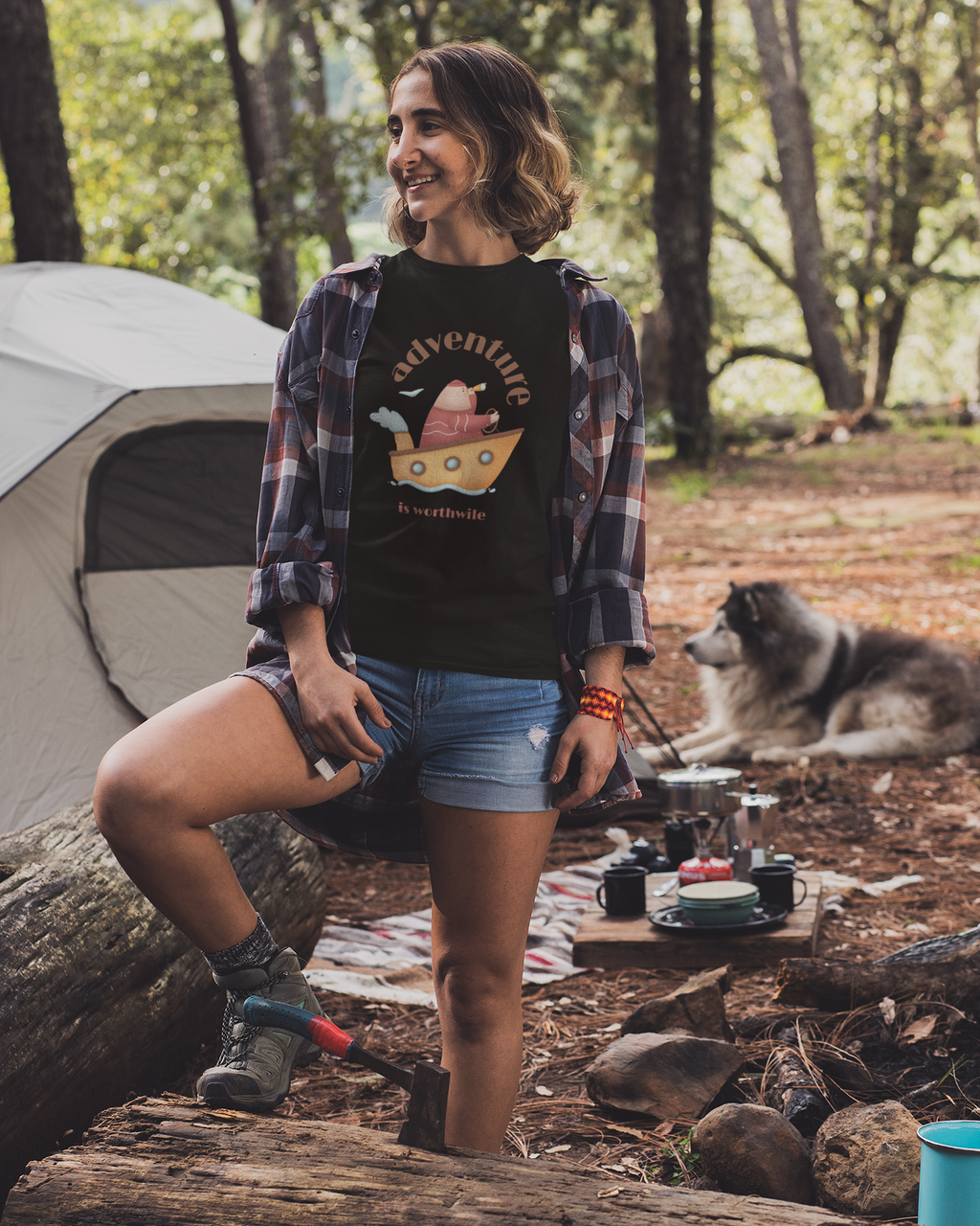Unisex Adventure is Worthwhile Cotton T shirt