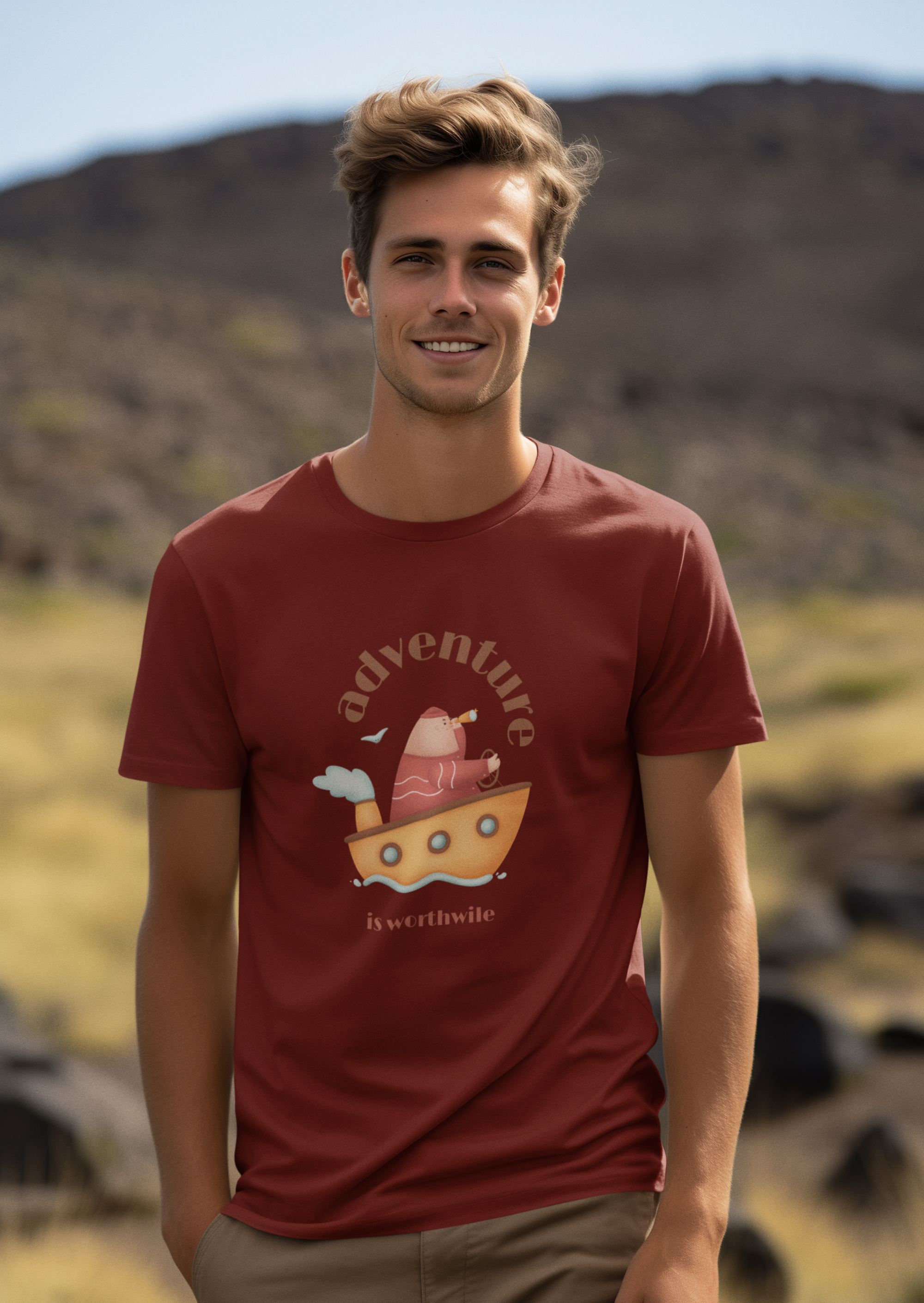 Unisex Adventure is Worthwhile Cotton T shirt