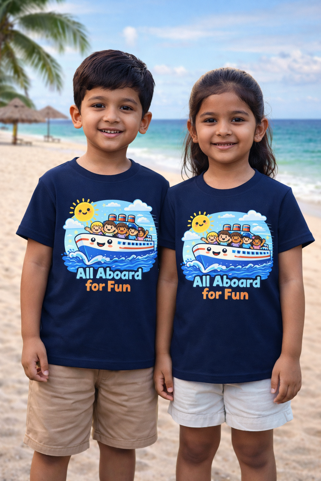 All Aboard For Fun Beach Cruise Vacation Travel T Shirt Adventure Hiking Camping Camper Van Beach Cruise Vacation Road Trip Wildlife Safari Wanderlust Explorer Nature Lover Mountain Outdoor Adventure Travel Vacation Camping Campfire Graphic Quote T shirt