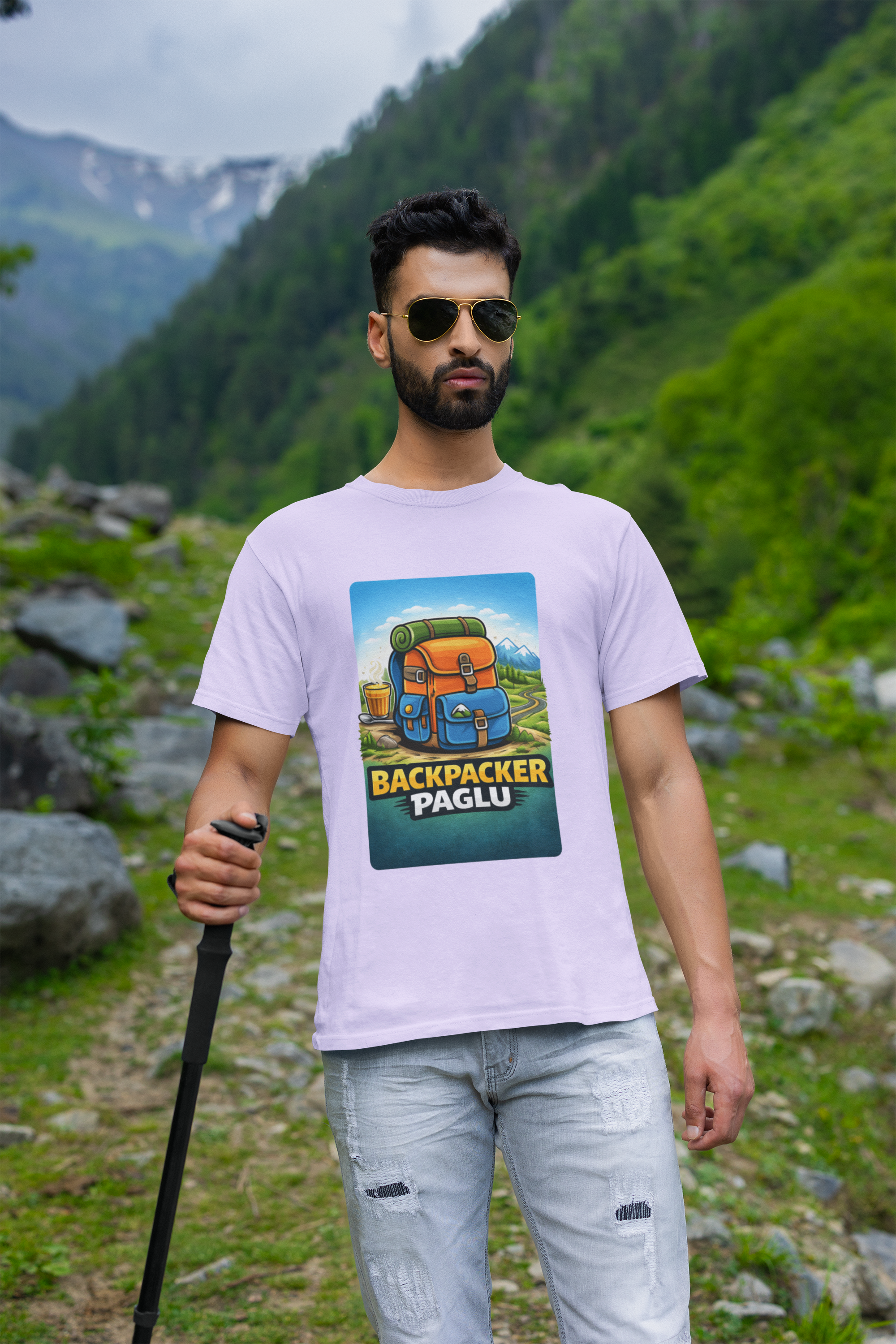 Backpacker Paglu Travel T Shirt