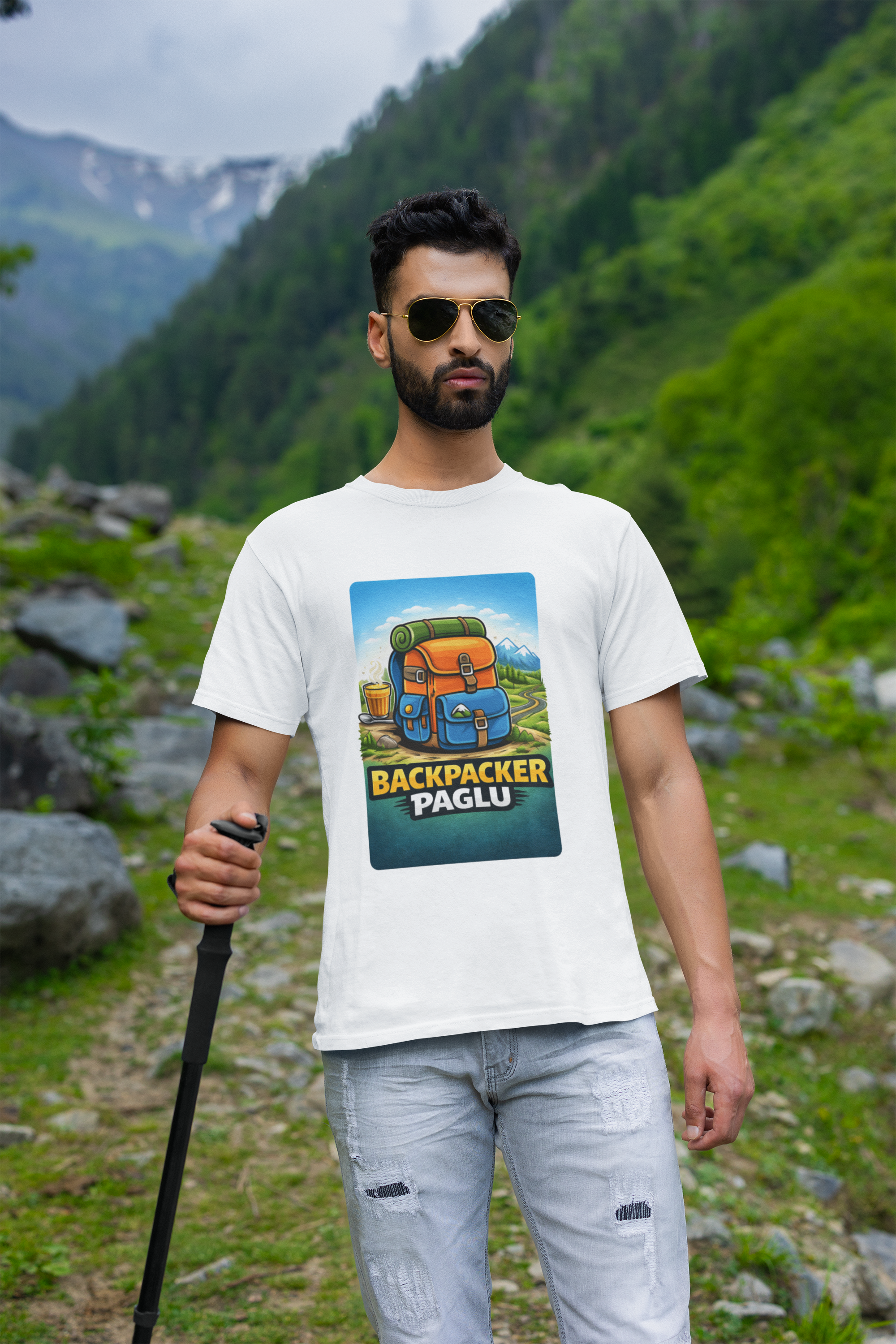 Backpacker Paglu Travel T Shirt
