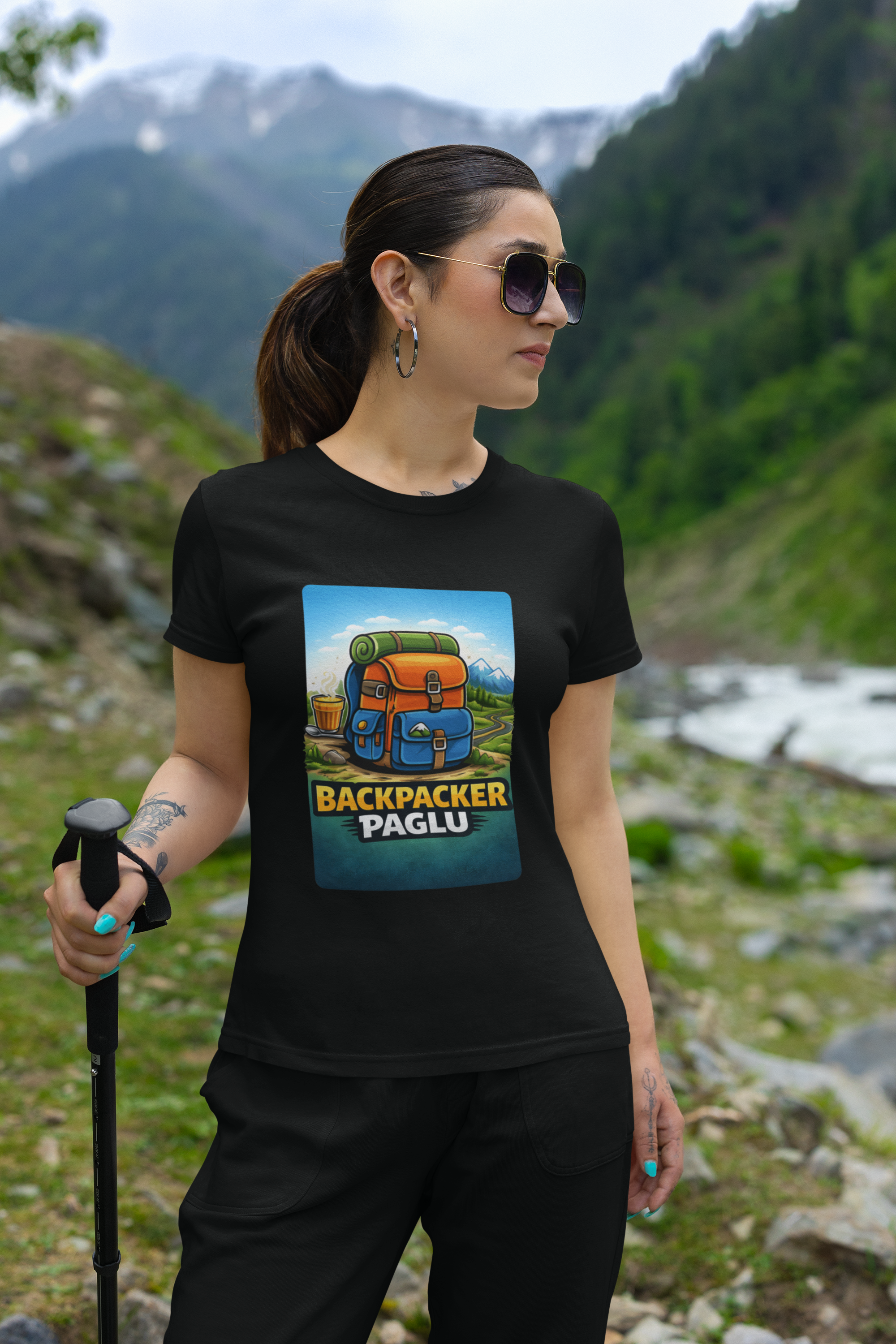Backpacker Paglu Travel T Shirt