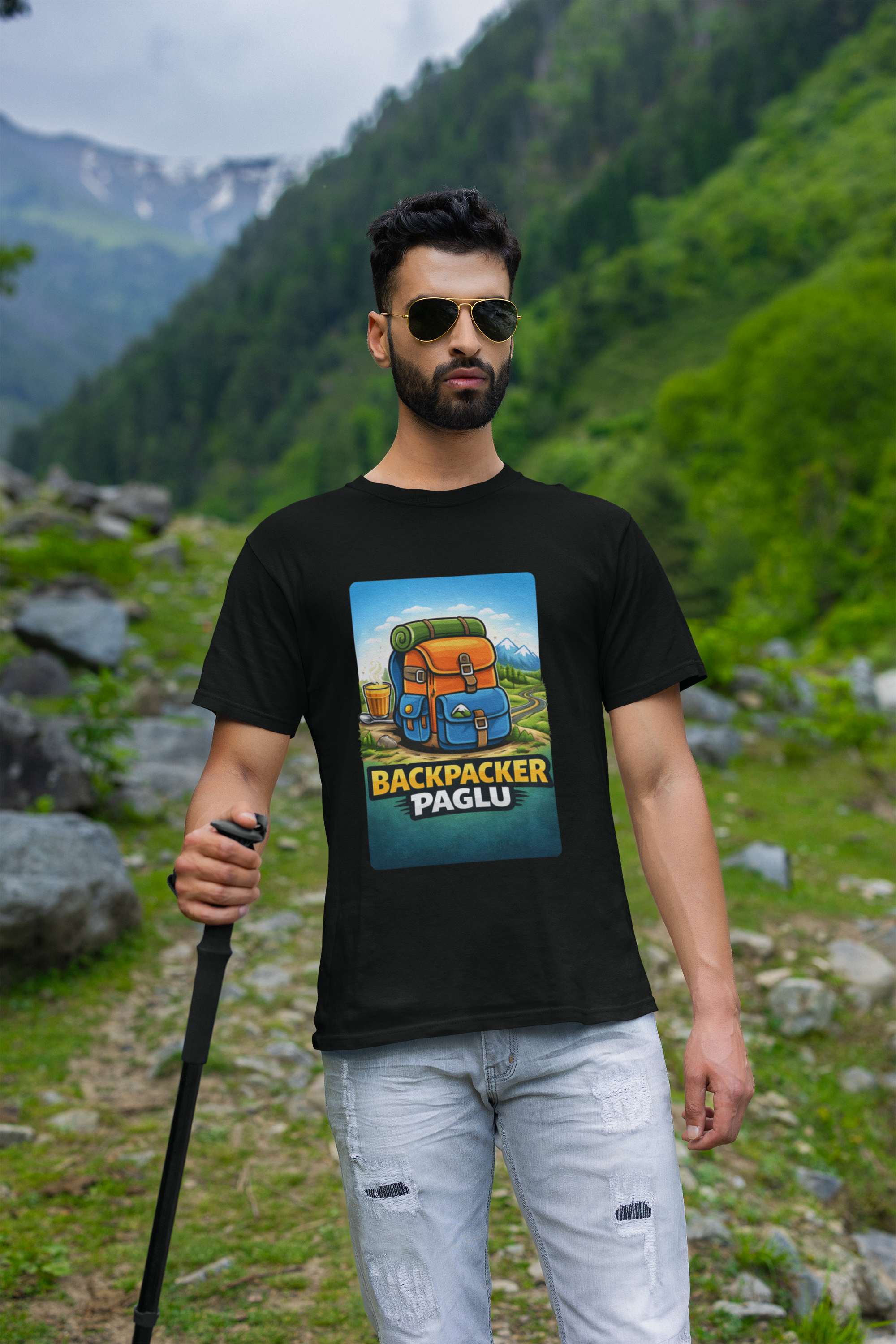 Backpacker Paglu Travel T Shirt