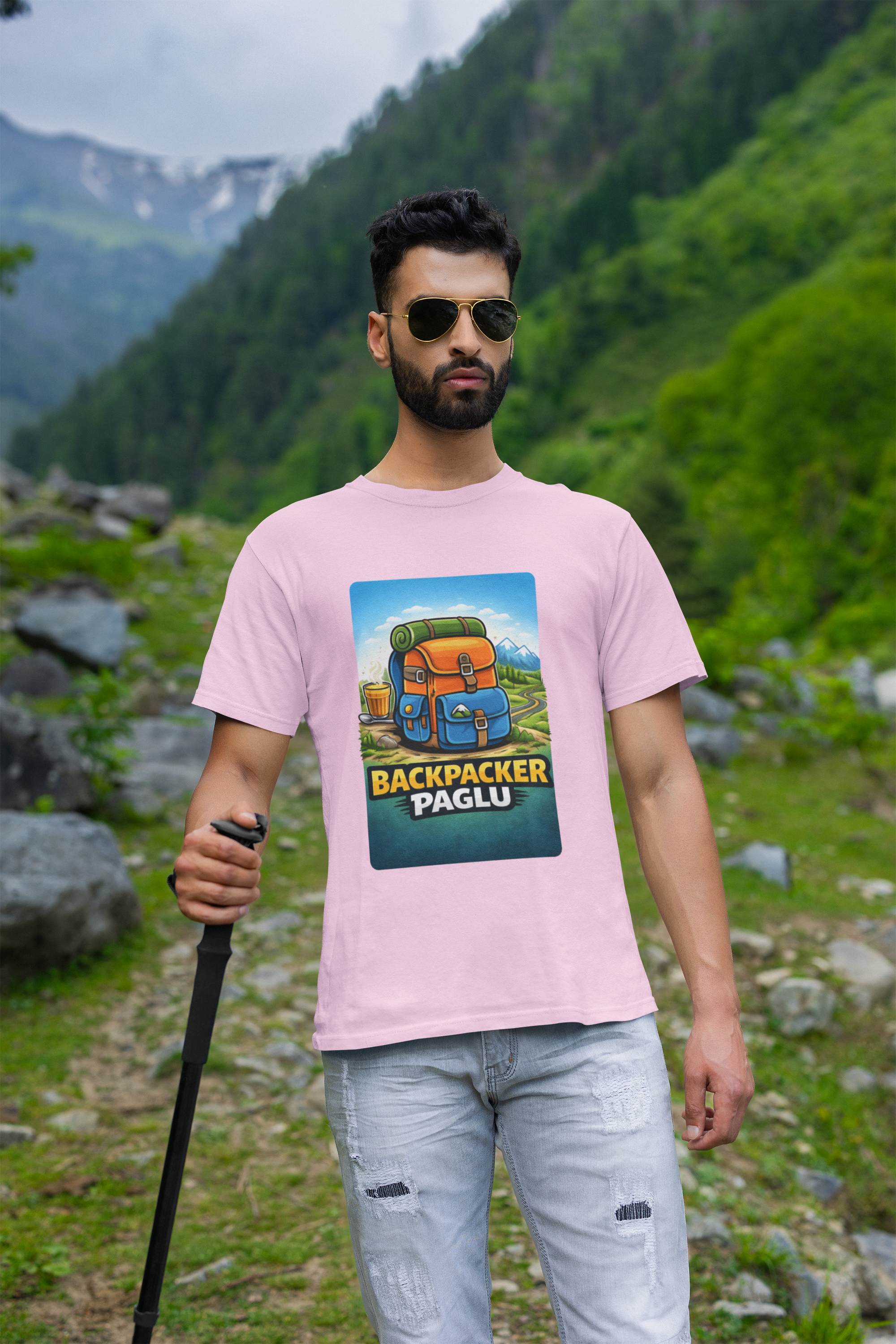 Backpacker Paglu Travel T Shirt
