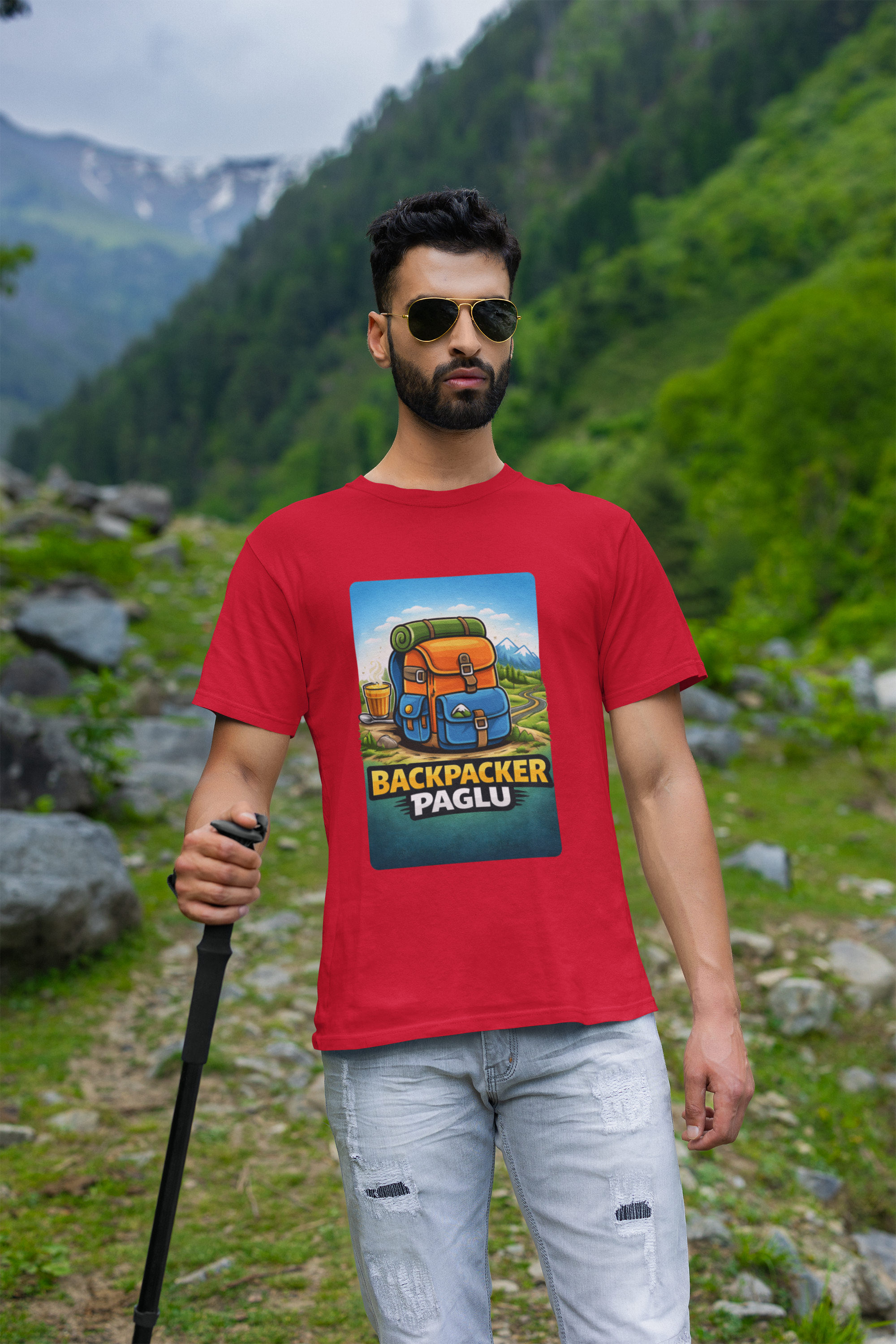 Backpacker Paglu Travel T Shirt