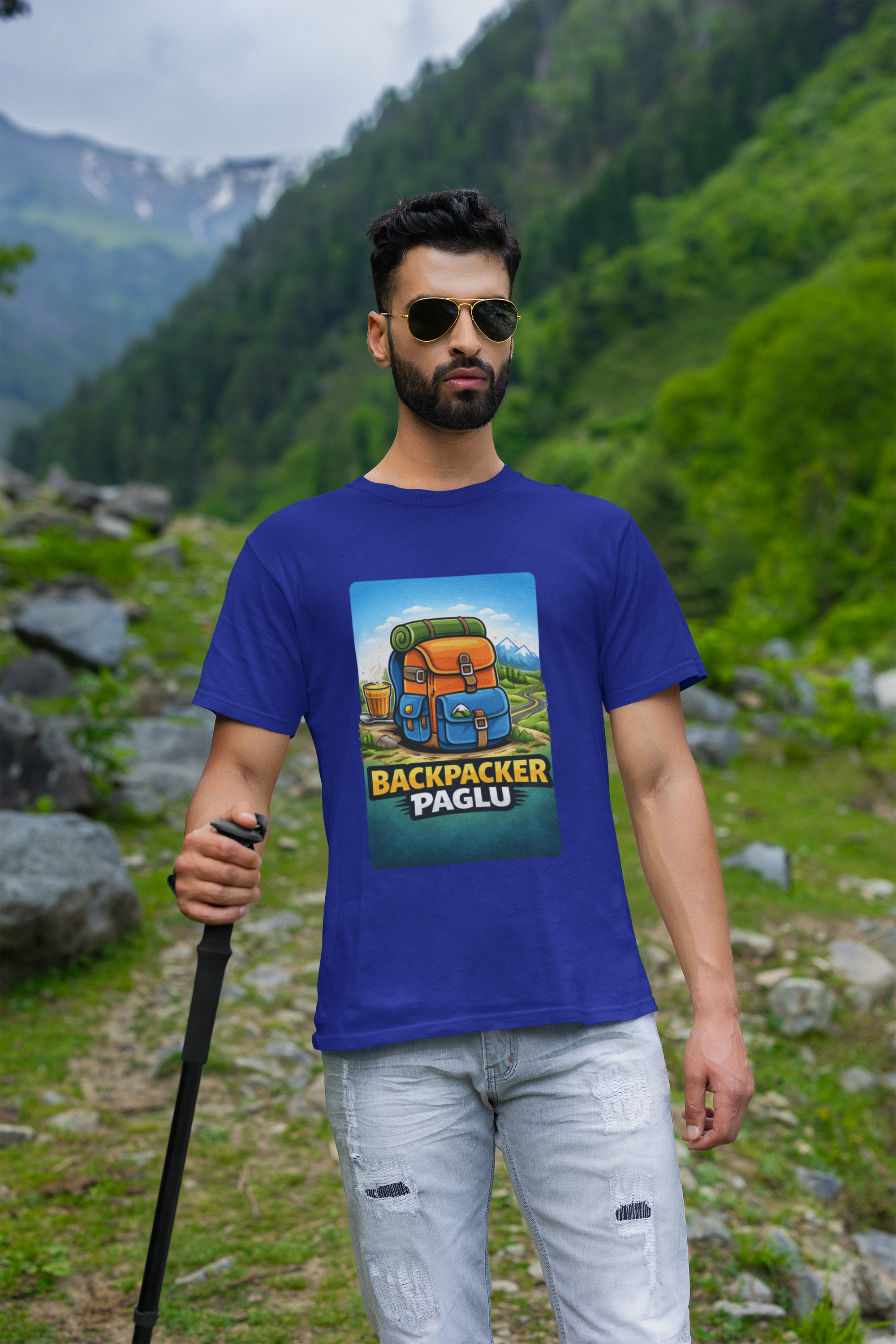 Backpacker Paglu Travel T Shirt