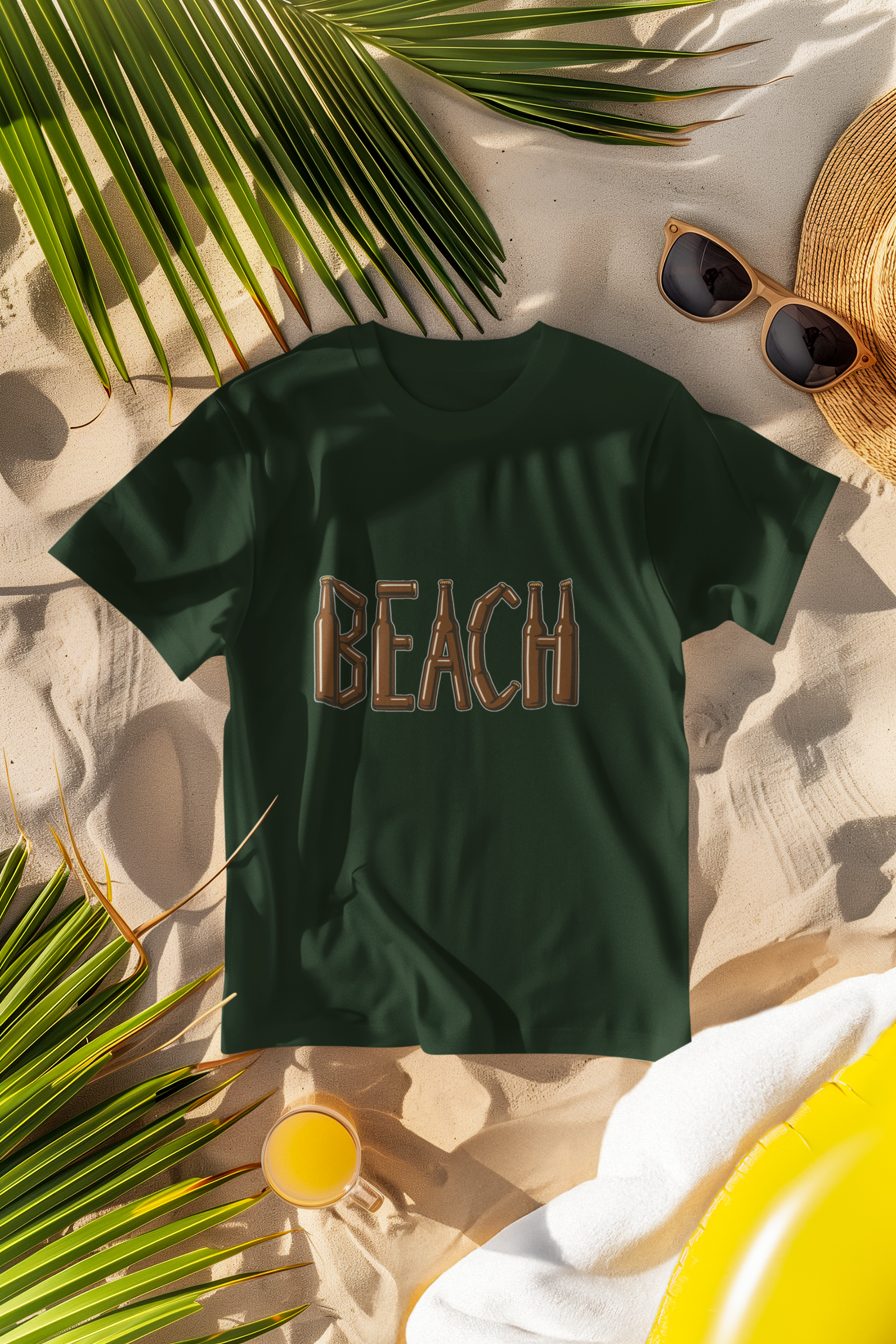 Unisex Beach Bottle Cotton T shirt