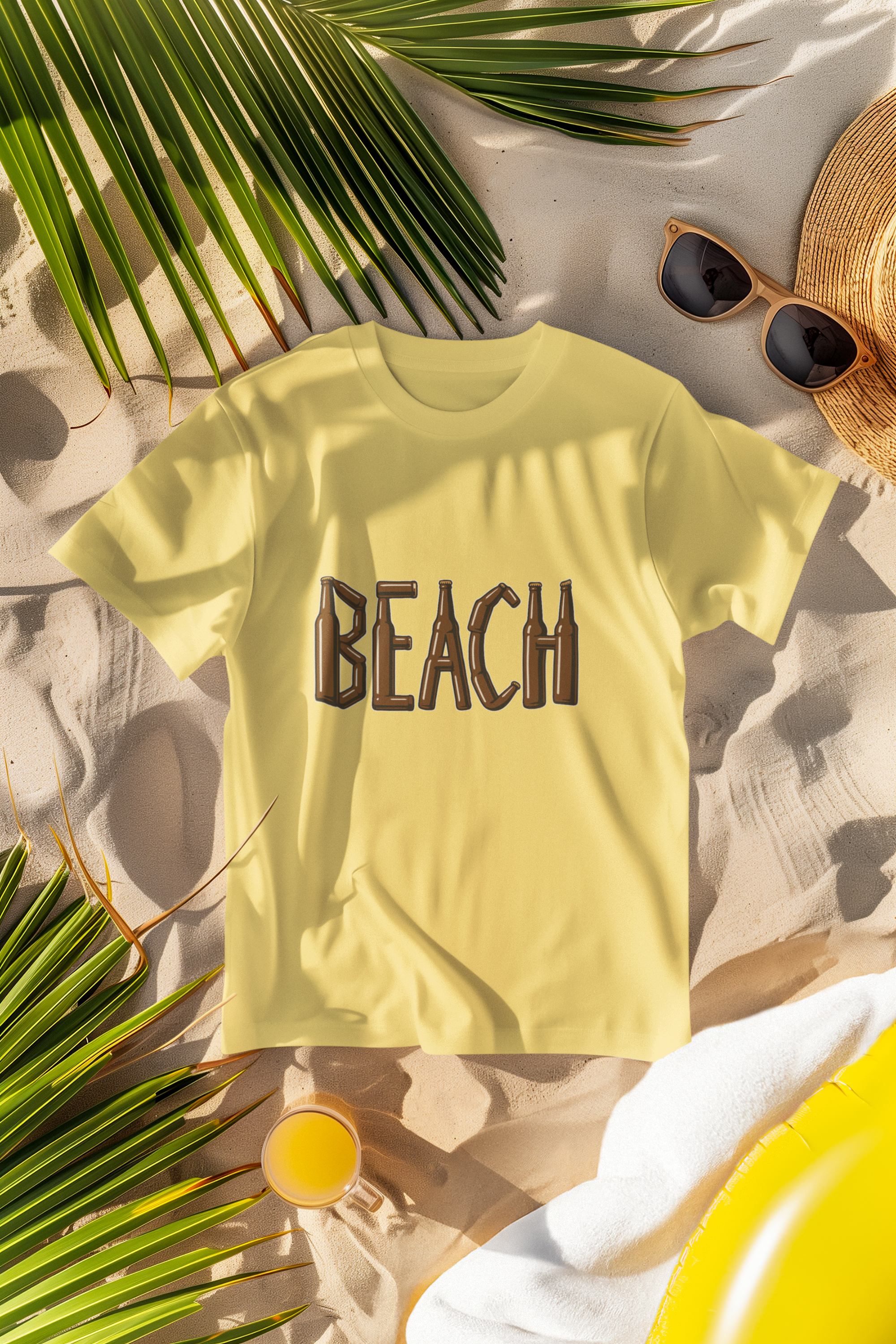 Unisex Beach Bottle Cotton T shirt