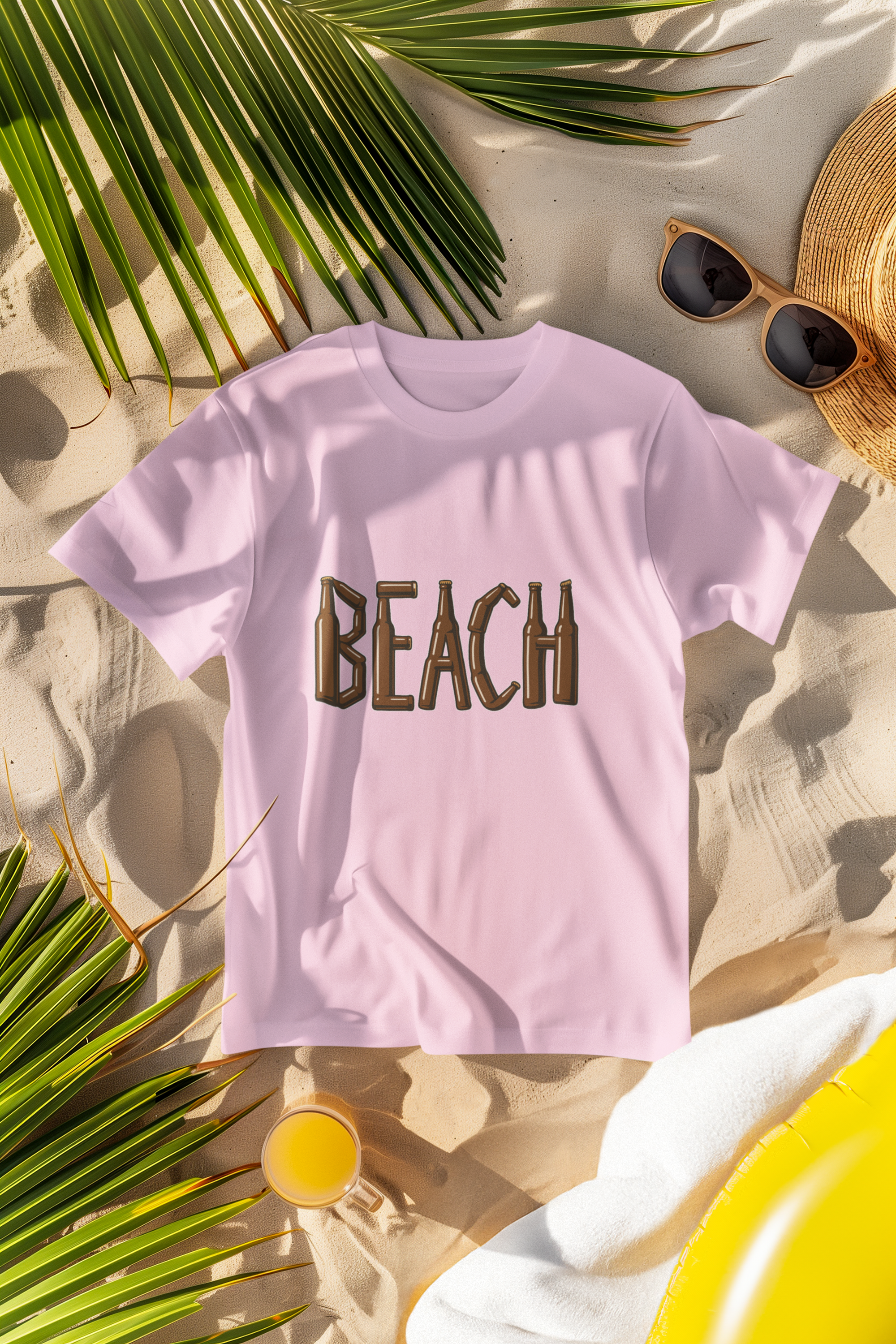 Unisex Beach Bottle Cotton T shirt
