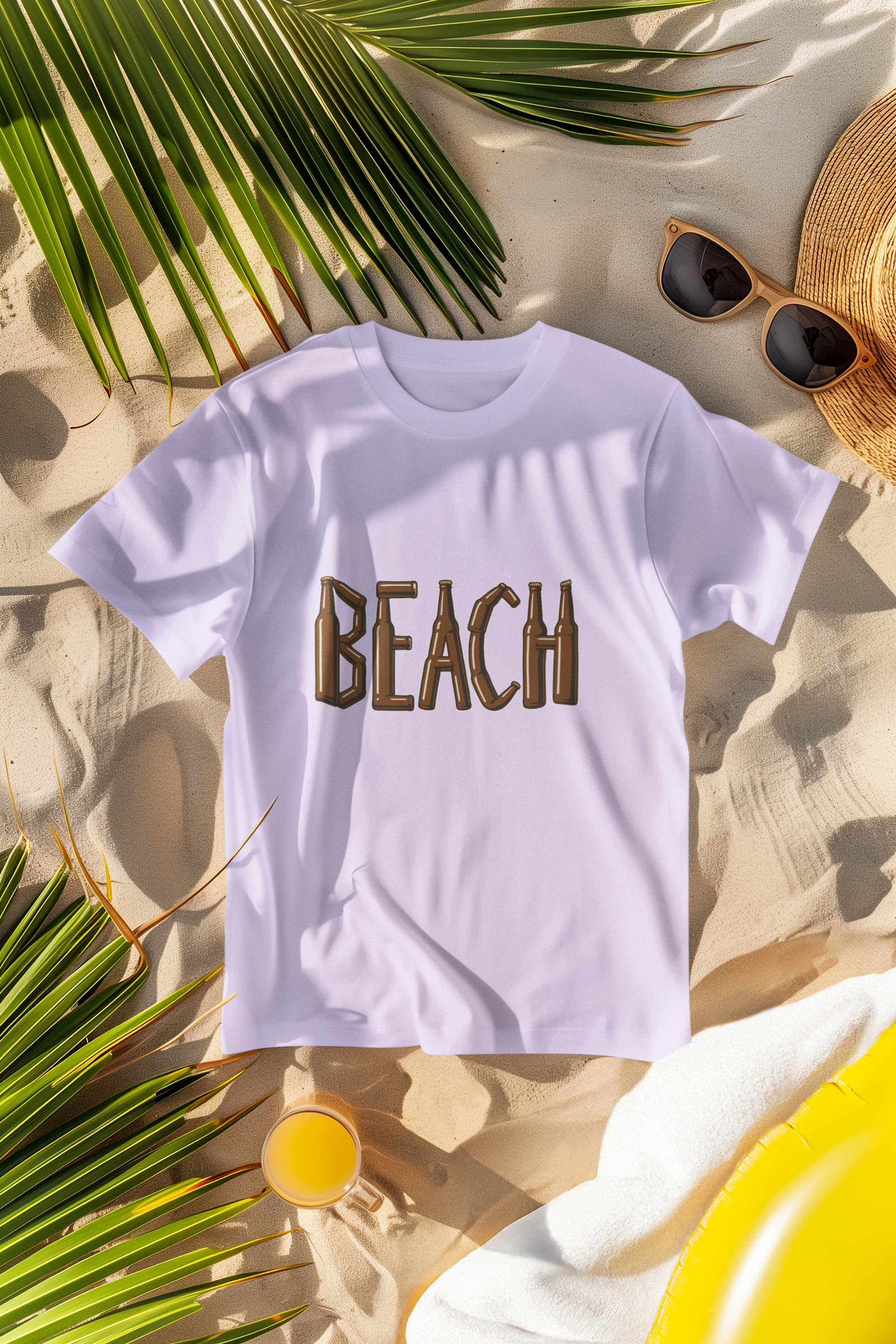 Unisex Beach Bottle Cotton T shirt