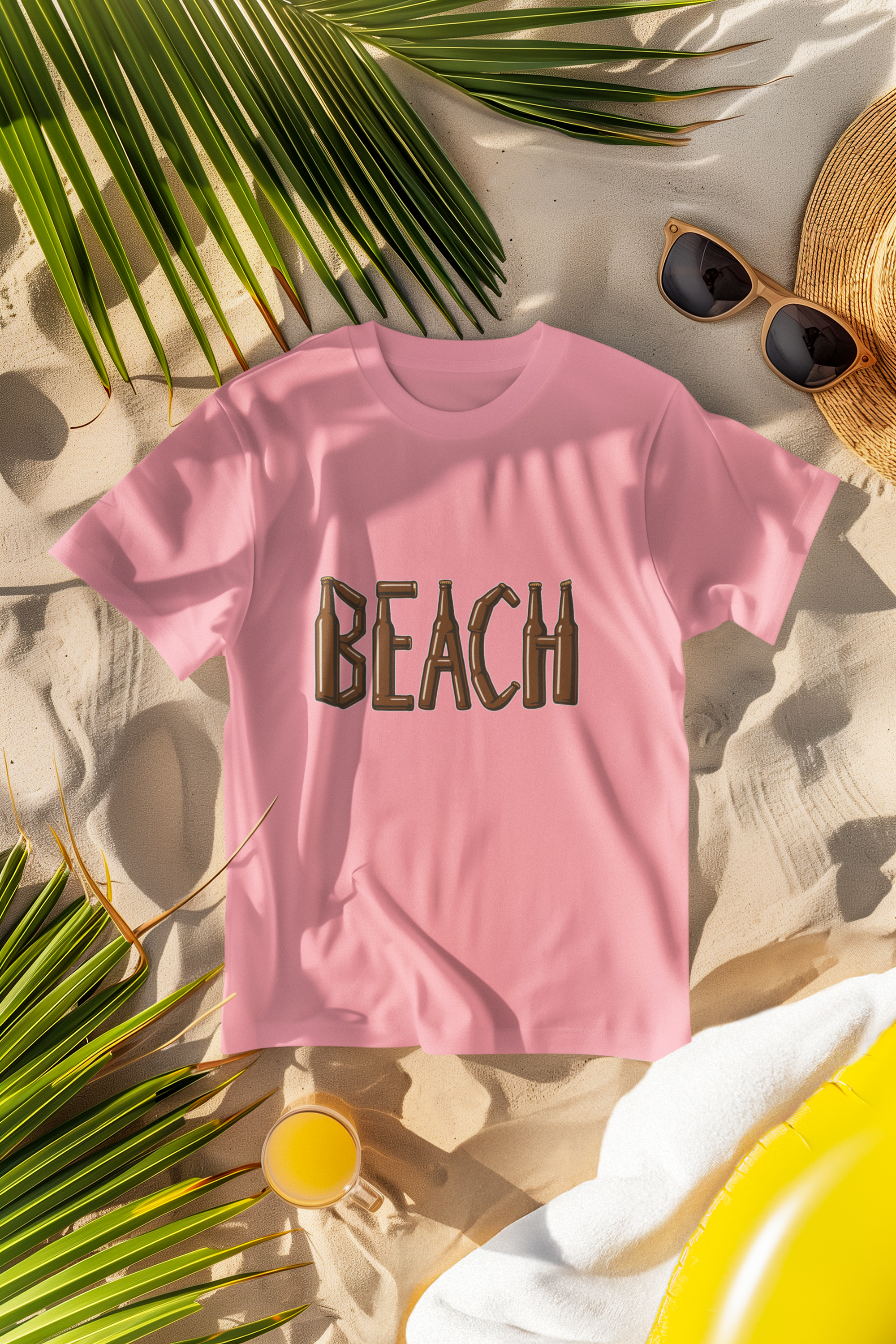 Unisex Beach Bottle Cotton T shirt