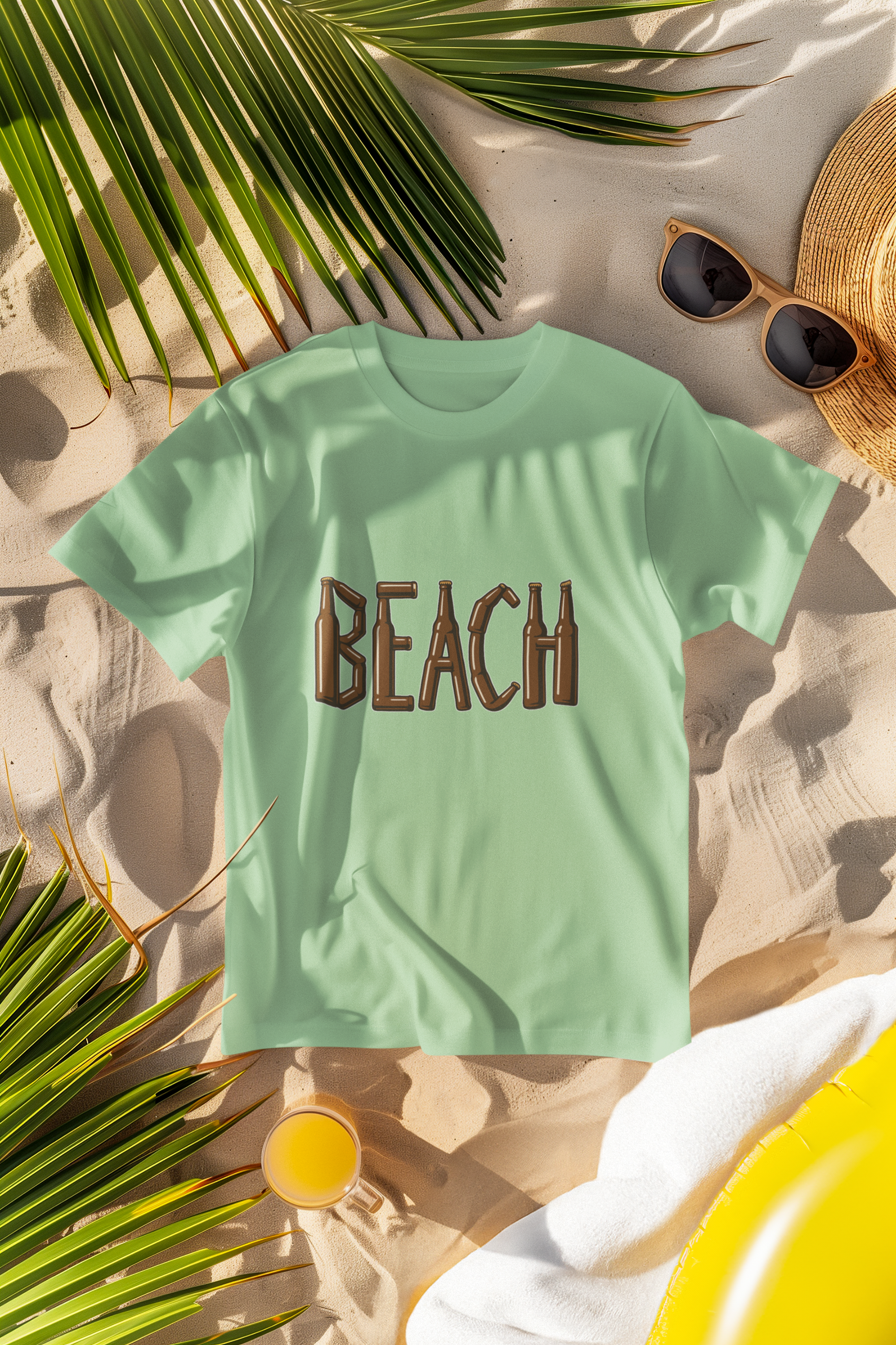 Unisex Beach Bottle Cotton T shirt