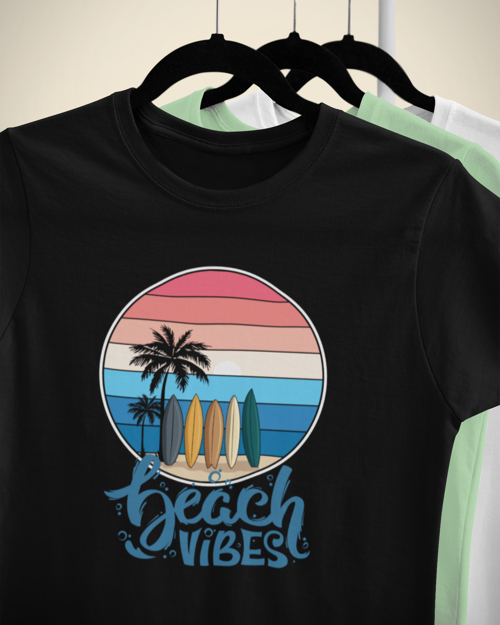 Unisex Beach Vibes Cotton T-Shirt Adventure Hiking Camping Camper Van Beach Cruise Vacation Road Trip Wildlife Safari Wanderlust Explorer Nature Lover Mountain Outdoor Adventure Travel Vacation Camping Campfire Graphic Quote T shirt