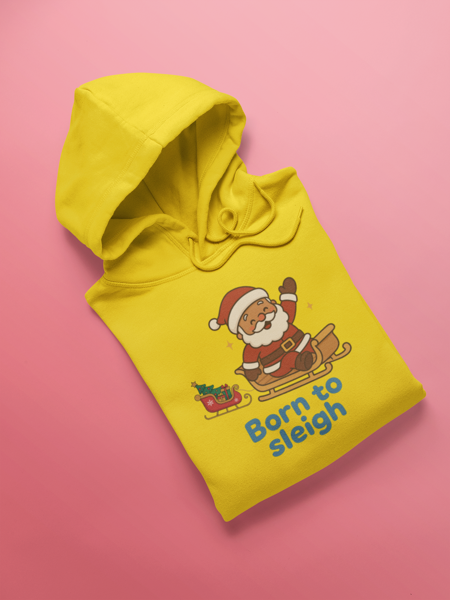 Unisex Kids Hoodie Born to Sleigh Yellow Adventure Hiking Camping Camper Van Beach Cruise Vacation Road Trip Wildlife Safari Wanderlust Explorer Nature Lover Mountain Outdoor Adventure Travel Vacation Camping Campfire Graphic Quote T shirt