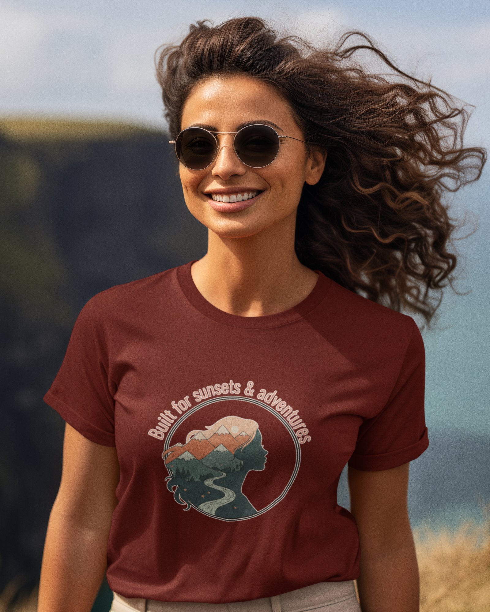 Unisex Built for Sunsets and Adventure Cotton T shirt