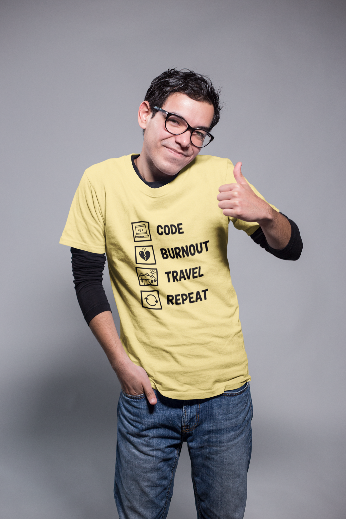 Unisex Geek Burnout Traveler Cotton T-Shirt