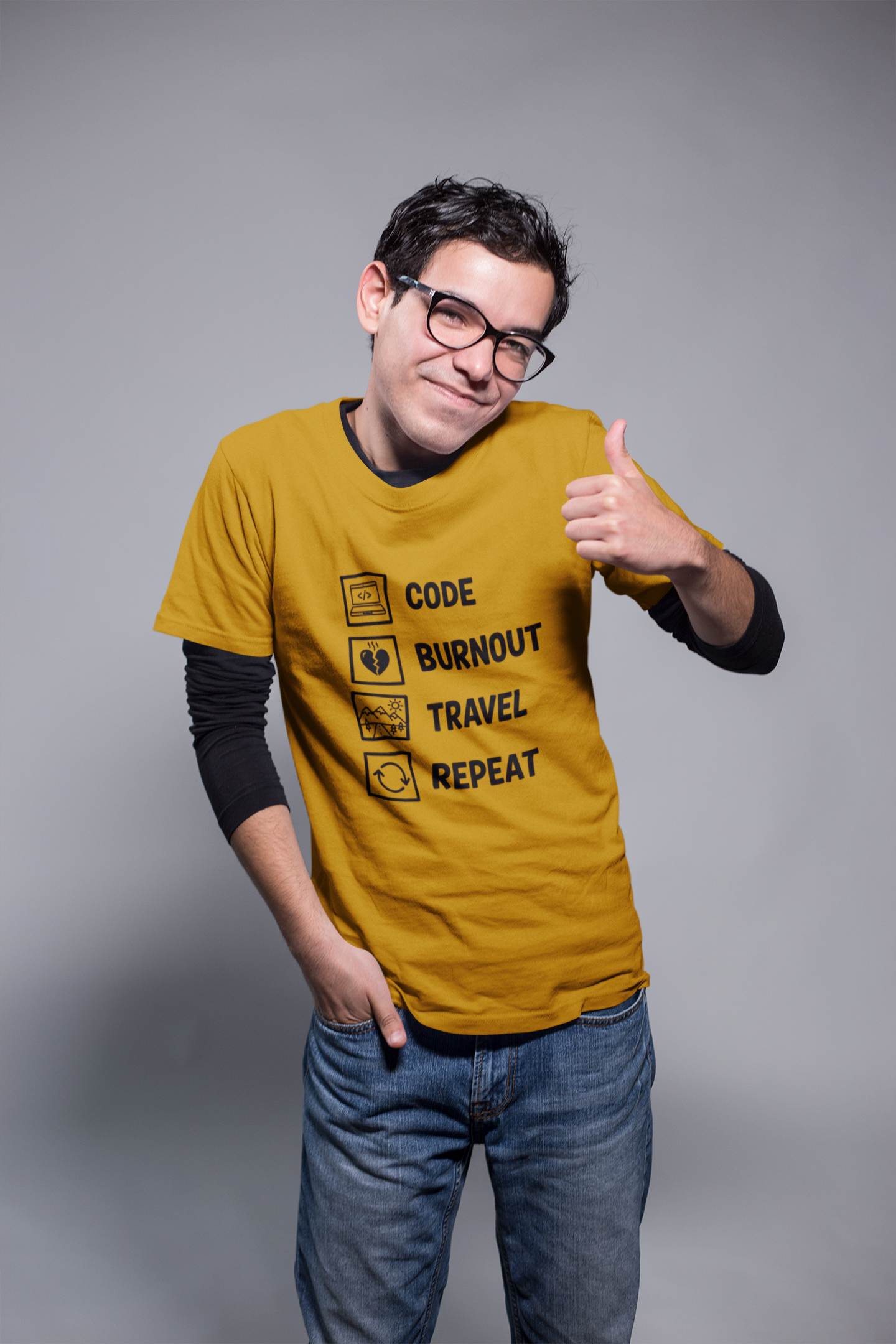 Unisex Geek Burnout Traveler Cotton T-Shirt