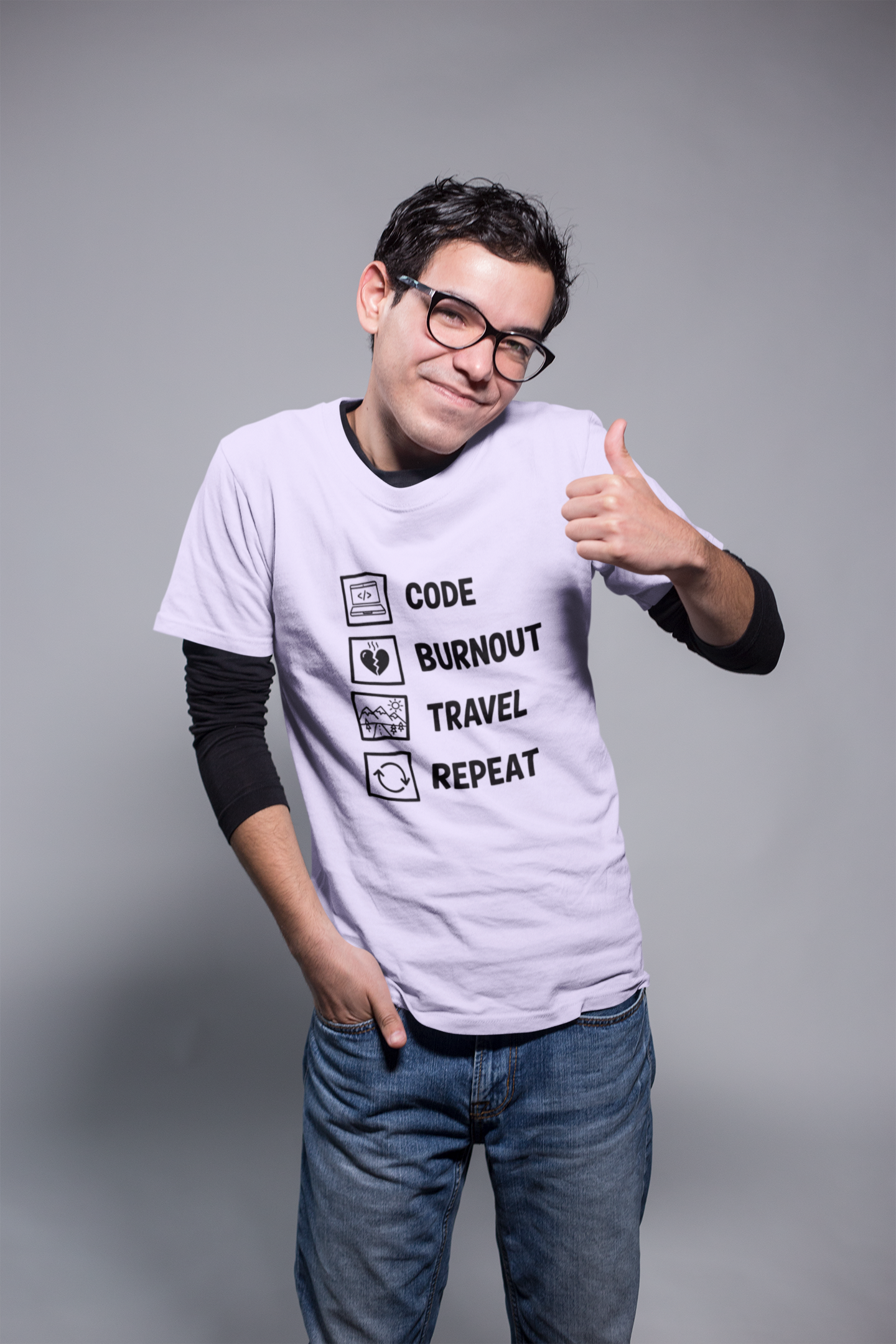 Unisex Geek Burnout Traveler Cotton T-Shirt