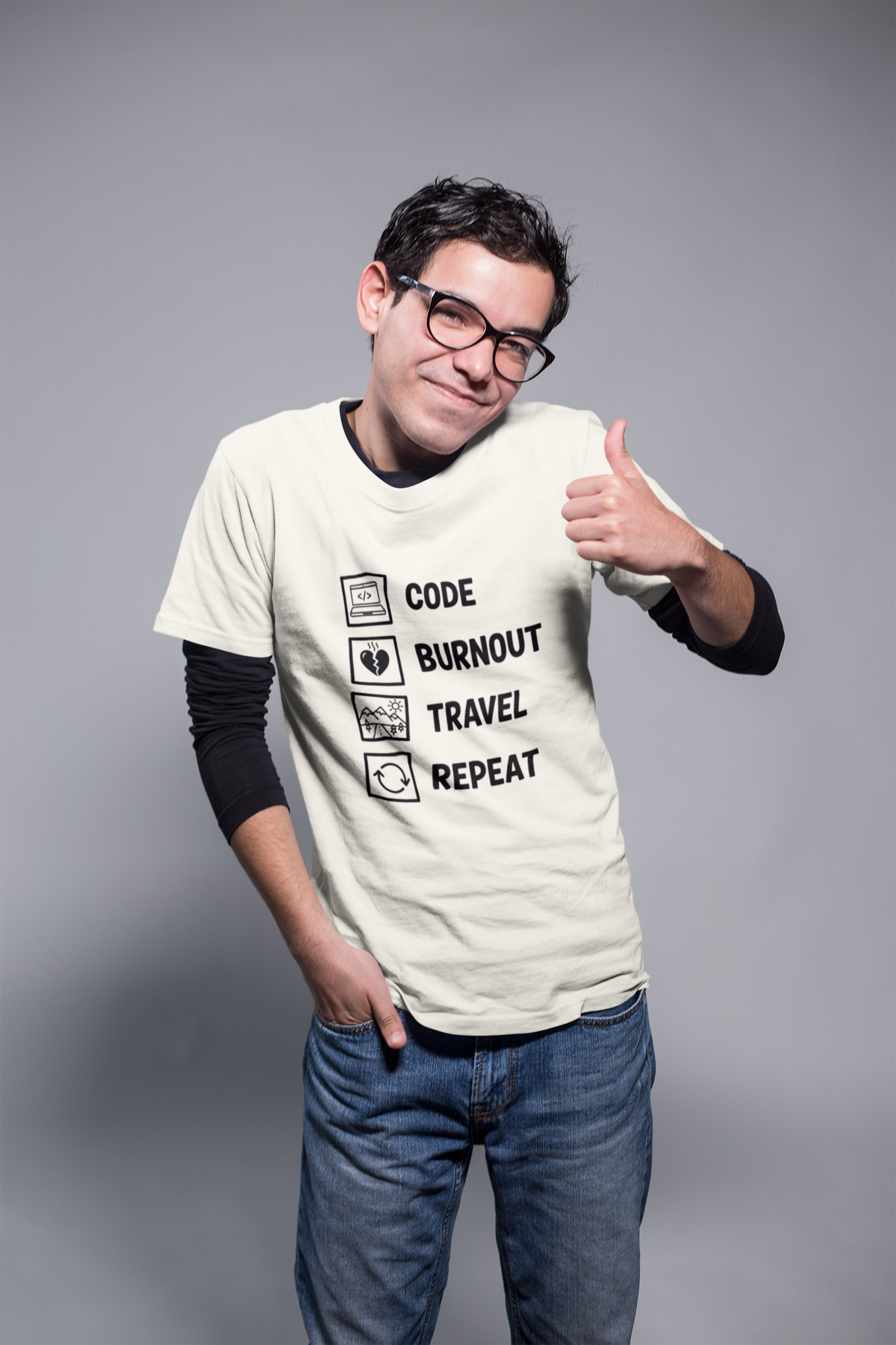 Unisex Geek Burnout Traveler Cotton T-Shirt