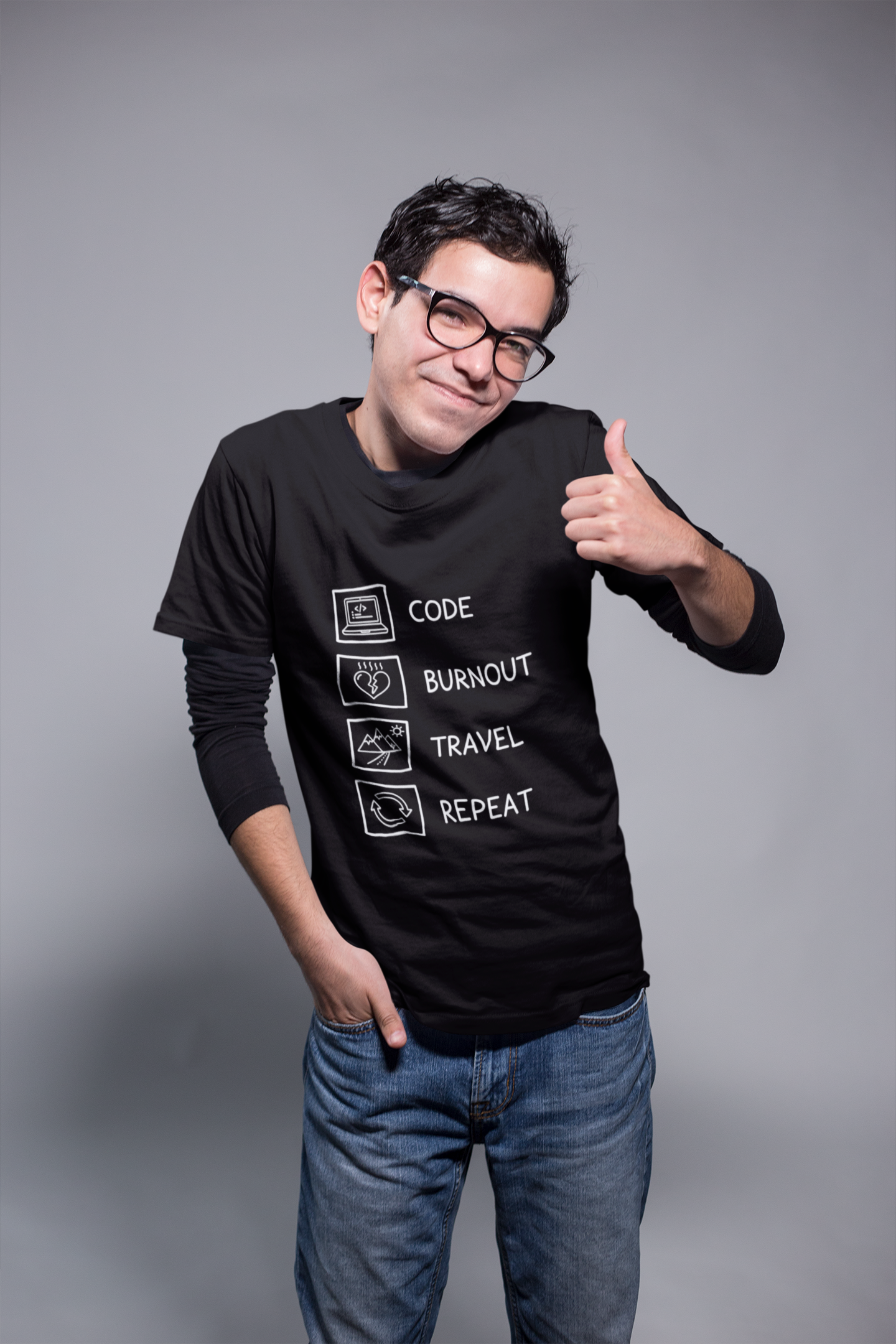 Unisex Geek Burnout Traveler Cotton T-Shirt