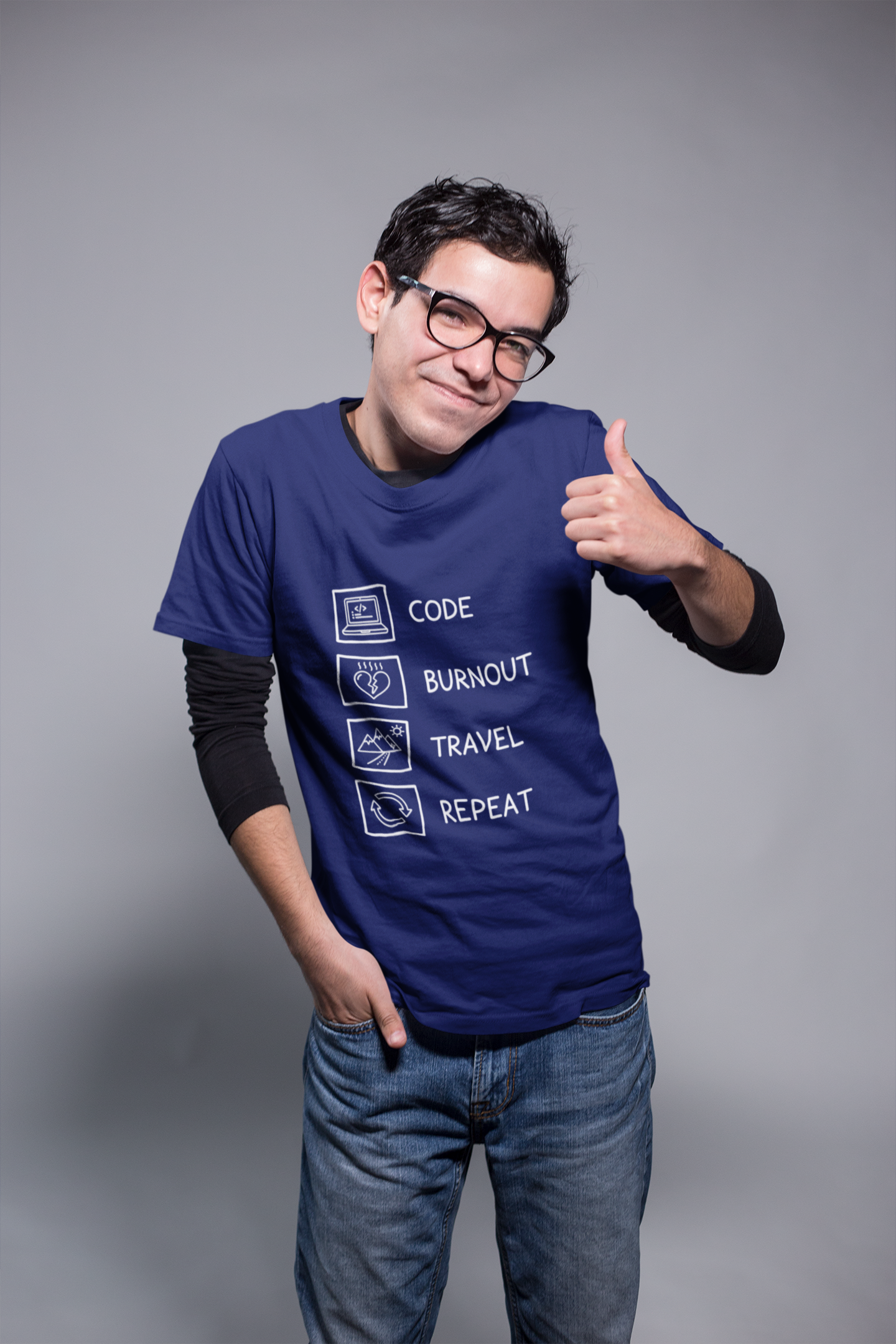 Unisex Geek Burnout Traveler Cotton T-Shirt