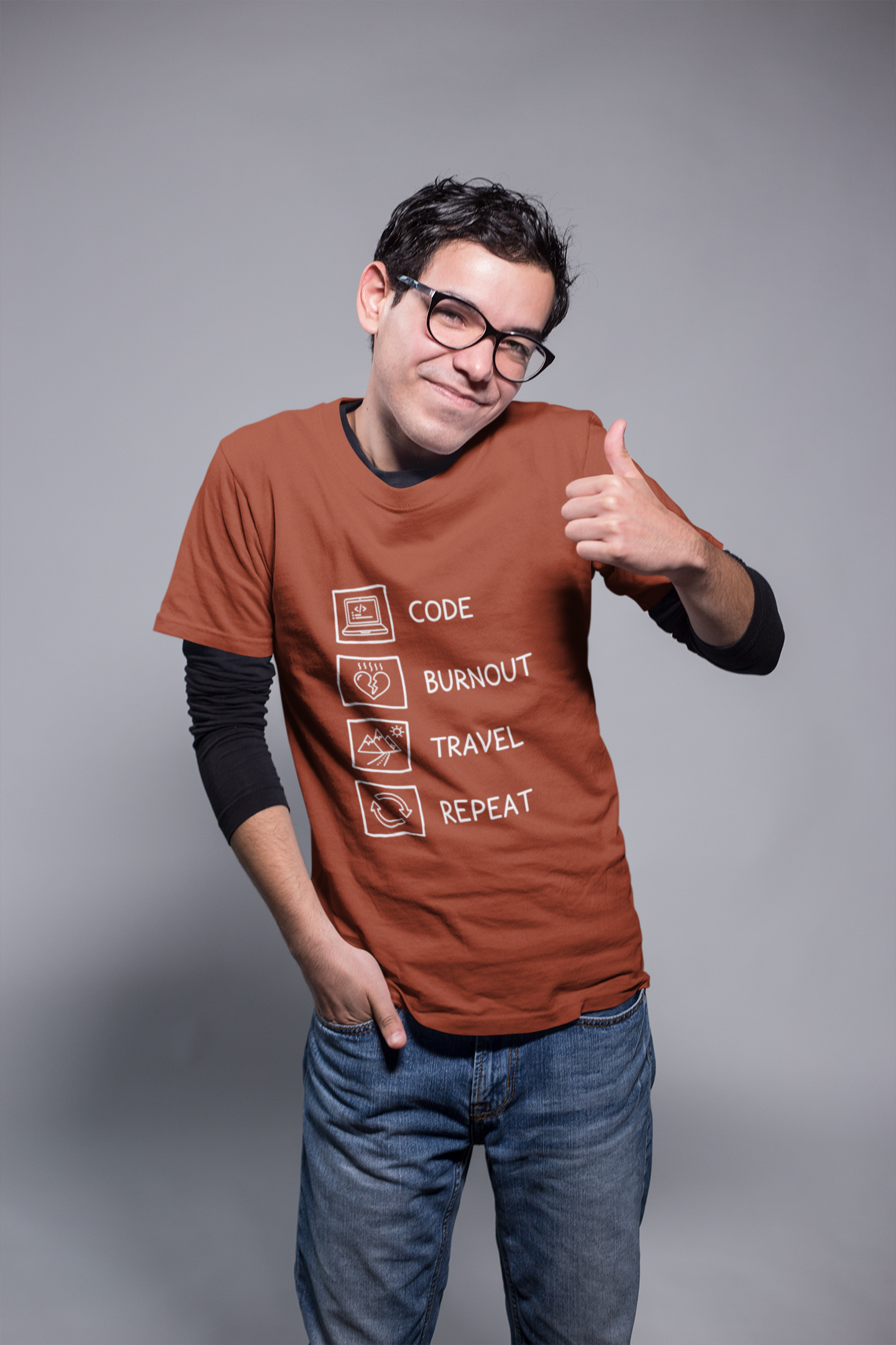 Unisex Geek Burnout Traveler Cotton T-Shirt