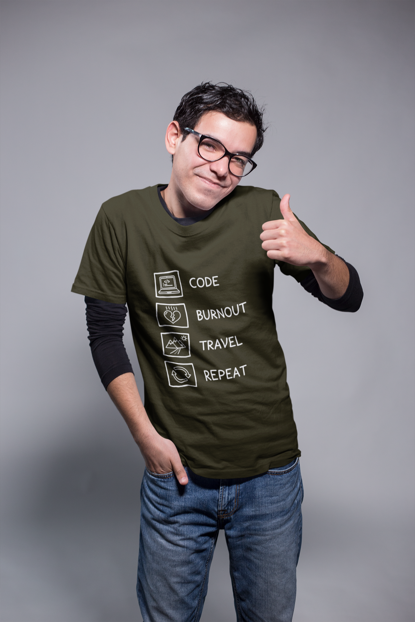 Unisex Geek Burnout Traveler Cotton T-Shirt