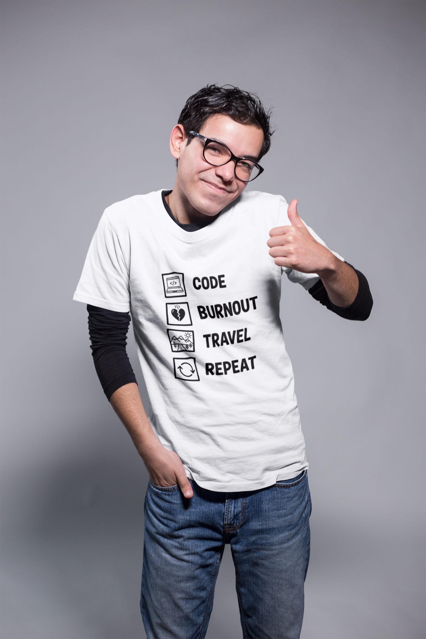 Unisex Geek Burnout Traveler Cotton T-Shirt