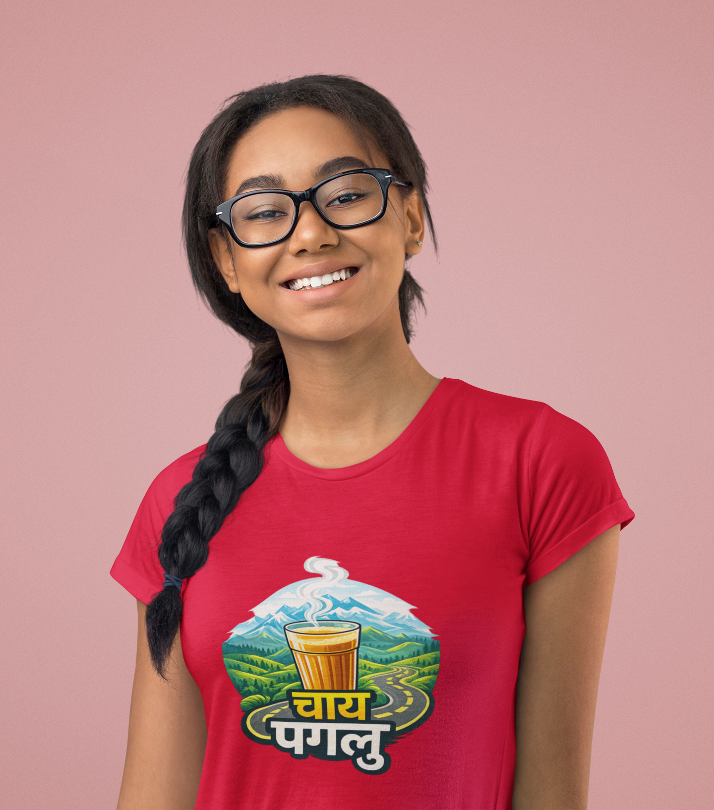 Mountain with Chai Paglu Travel T Shirt