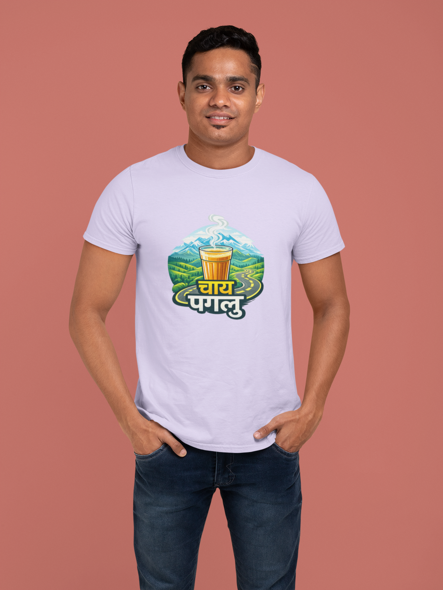 Mountain with Chai Paglu Travel T Shirt