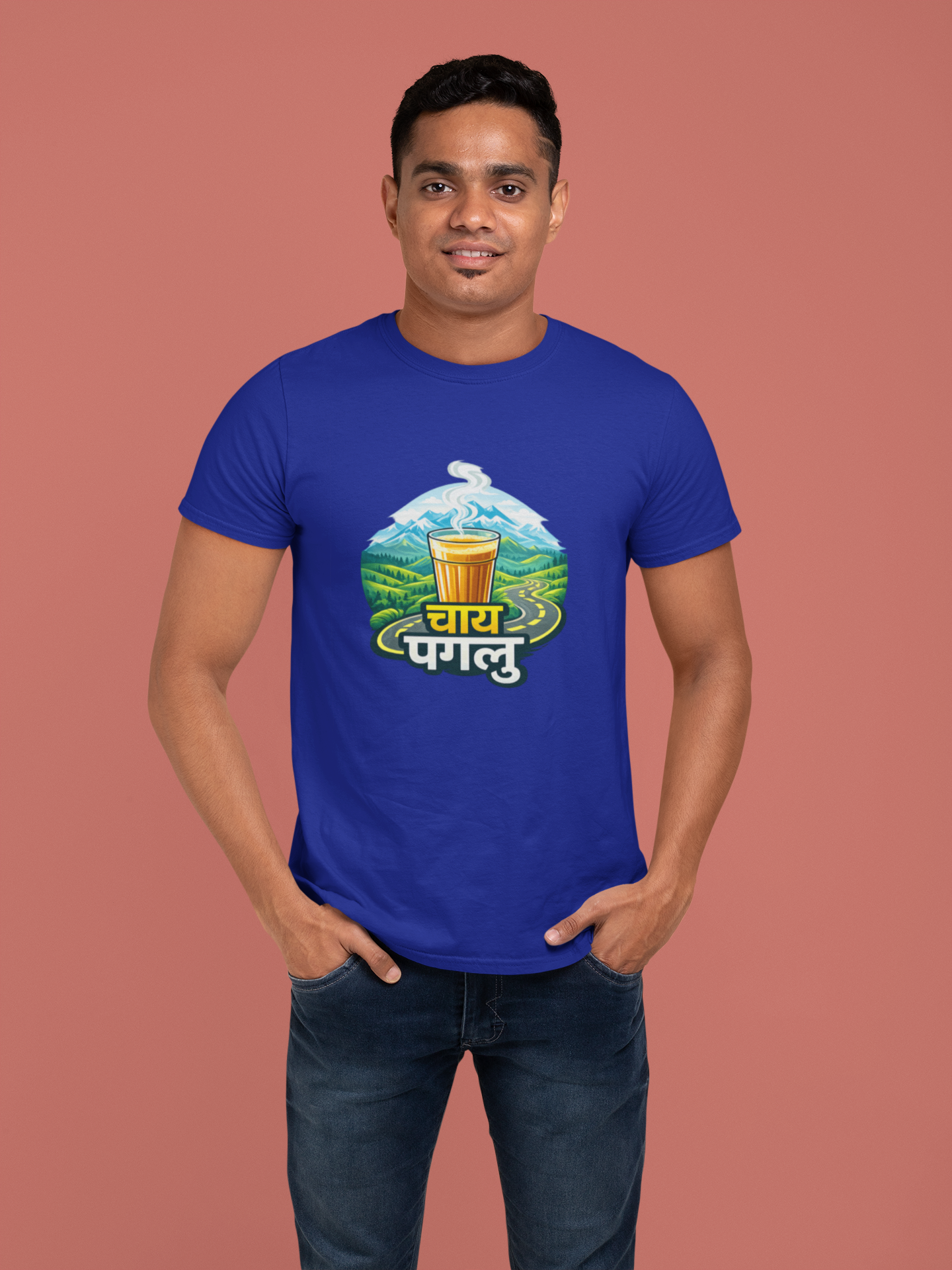 Mountain with Chai Paglu Travel T Shirt