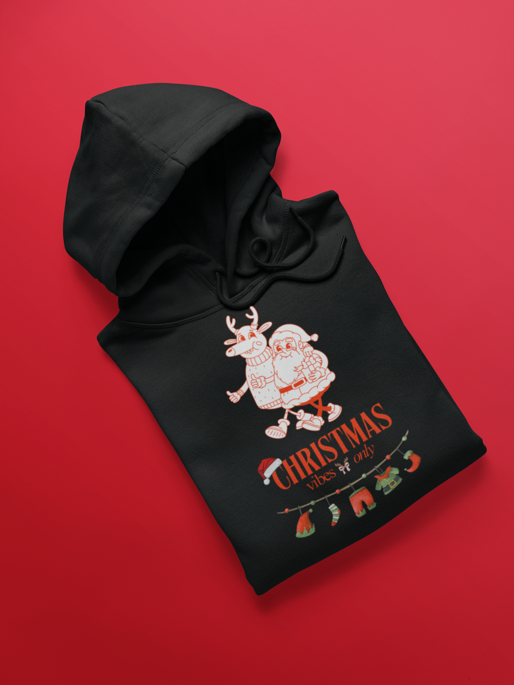 Unisex Kids Hoodie Christmas Vibes Only Black Adventure Hiking Camping Camper Van Beach Cruise Vacation Road Trip Wildlife Safari Wanderlust Explorer Nature Lover Mountain Outdoor Adventure Travel Vacation Camping Campfire Graphic Quote T shirt