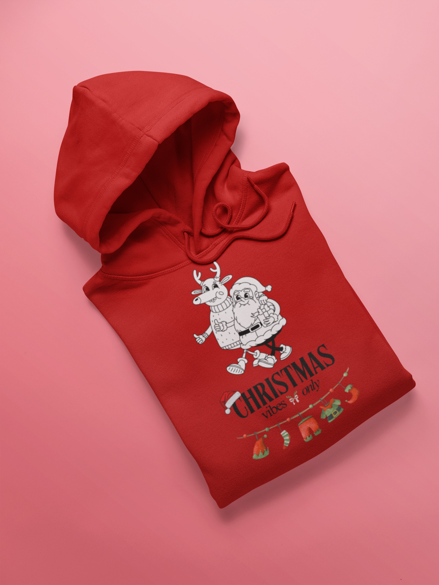 Unisex Kids Hoodie Christmas Vibes Only Red Adventure Hiking Camping Camper Van Beach Cruise Vacation Road Trip Wildlife Safari Wanderlust Explorer Nature Lover Mountain Outdoor Adventure Travel Vacation Camping Campfire Graphic Quote T shirt