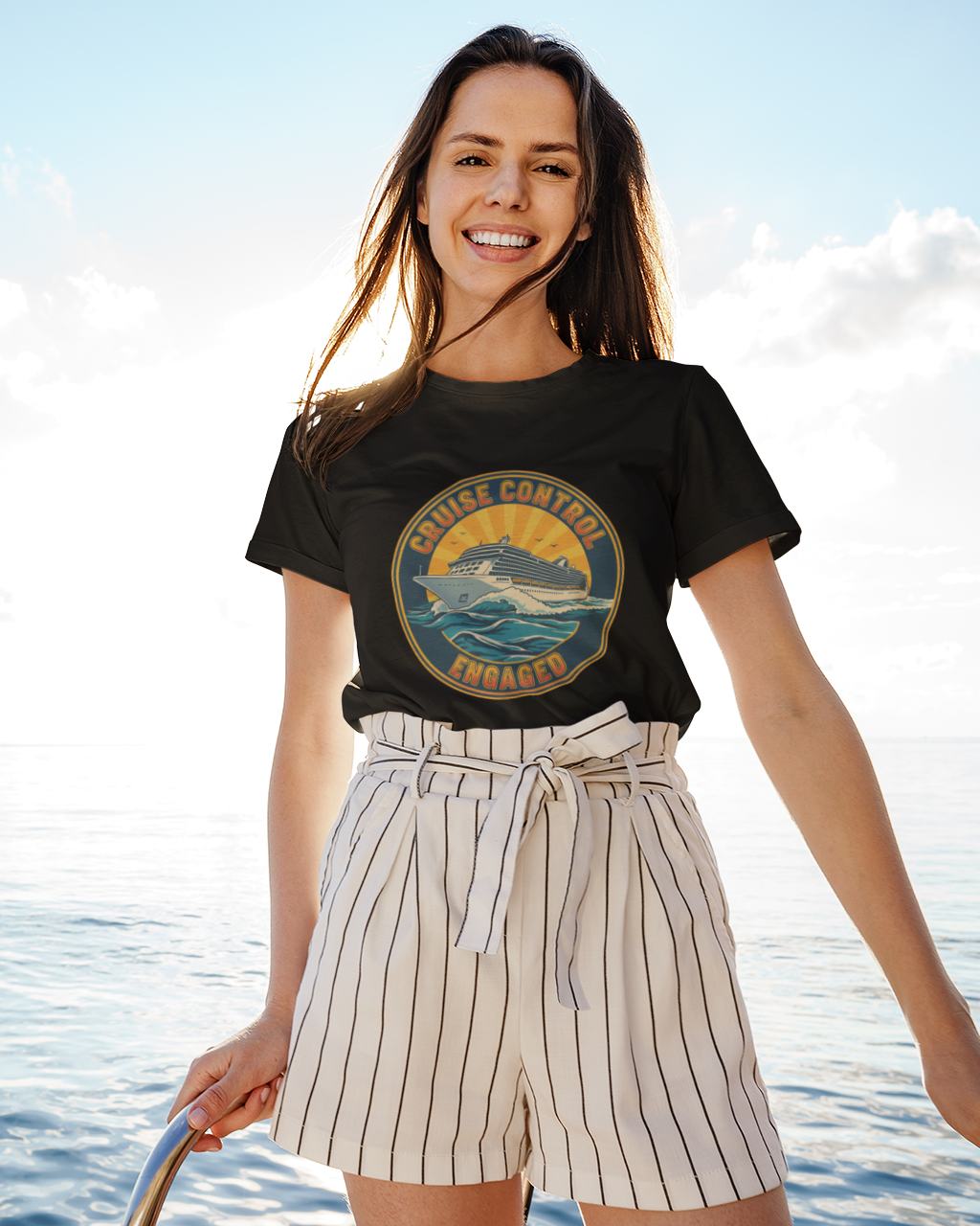 Unisex Cruise Control engaged - Cruise Vacation Cotton T shirt Olive Green Adventure Hiking Camping Camper Van Beach Cruise Vacation Road Trip Wildlife Safari Wanderlust Explorer Nature Lover Mountain Outdoor Adventure Travel Vacation Camping Campfire Graphic Quote T shirt