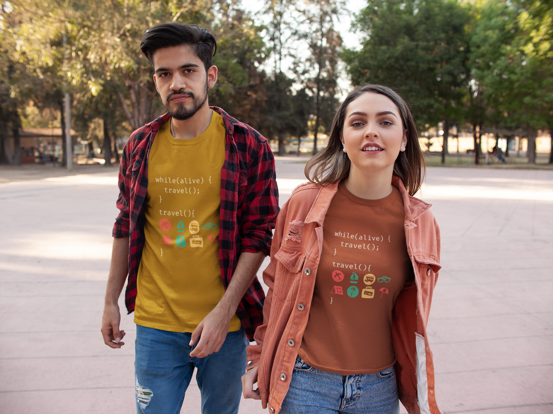 Unisex Geek Traveler Cotton T-Shirt