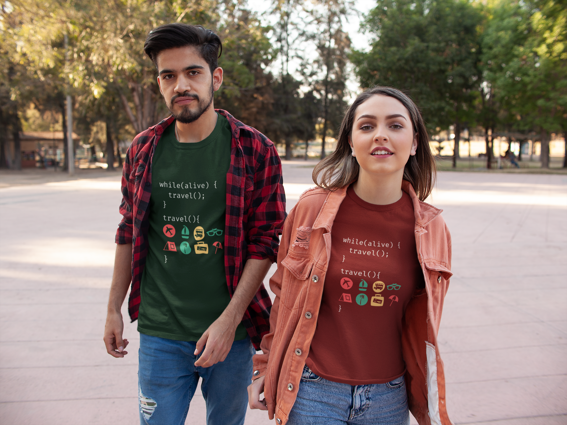 Unisex Geek Traveler Cotton T-Shirt