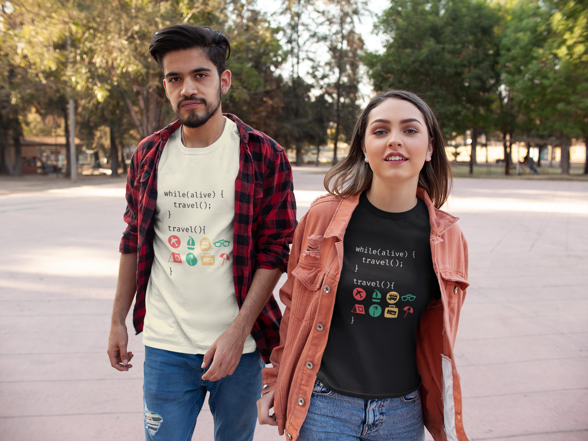 Unisex Geek Traveler Cotton T-Shirt