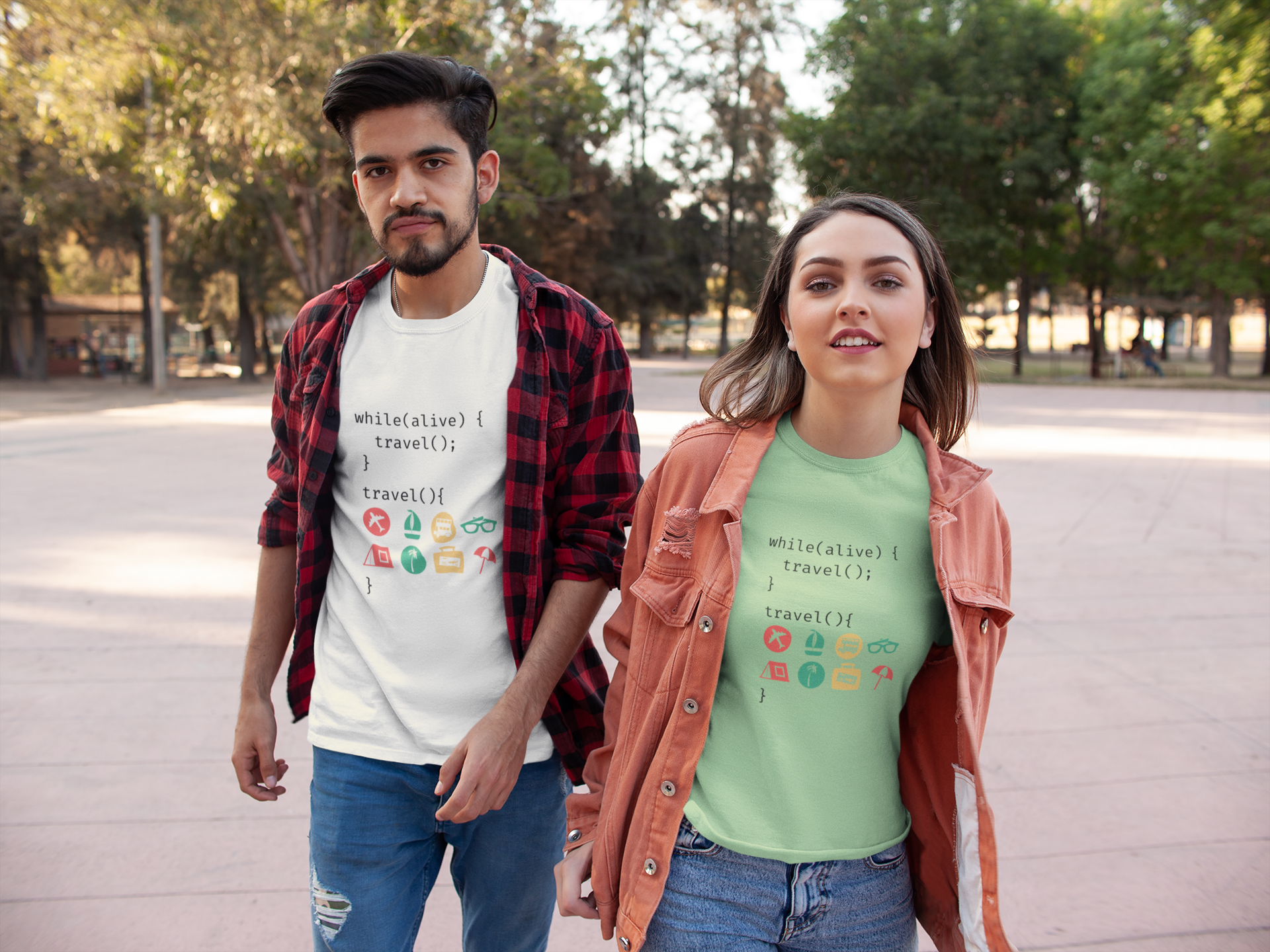 Unisex Geek Traveler Cotton T-Shirt