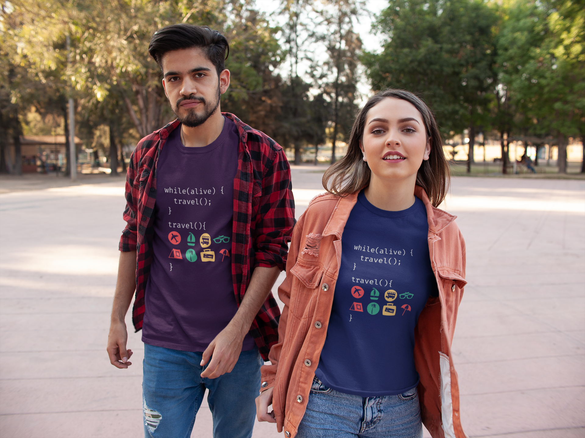 Unisex Geek Traveler Cotton T-Shirt