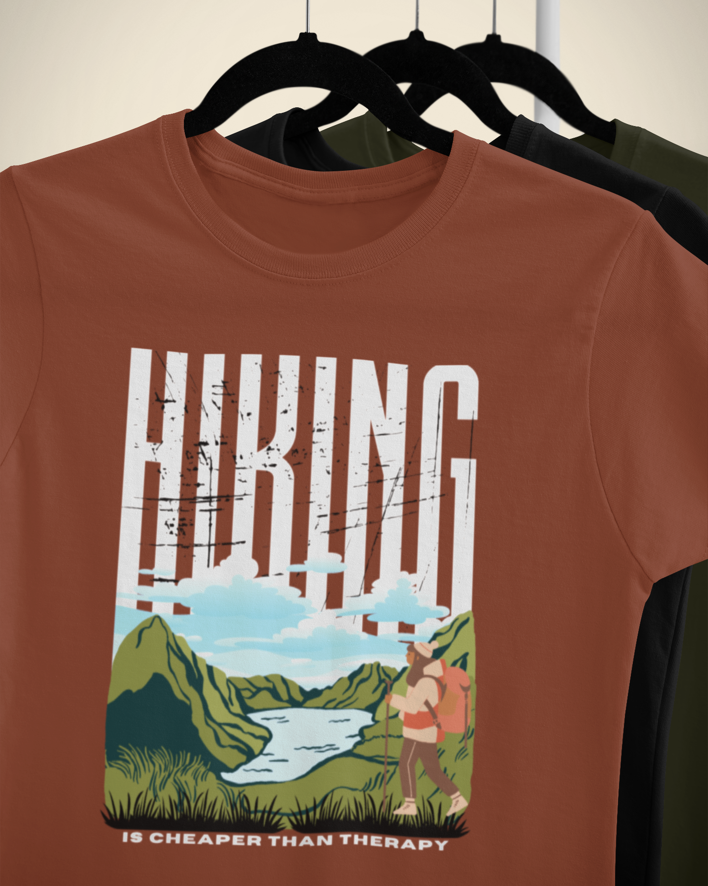 Unisex Hiking is cheaper than therapy - Female Cotton T shirt