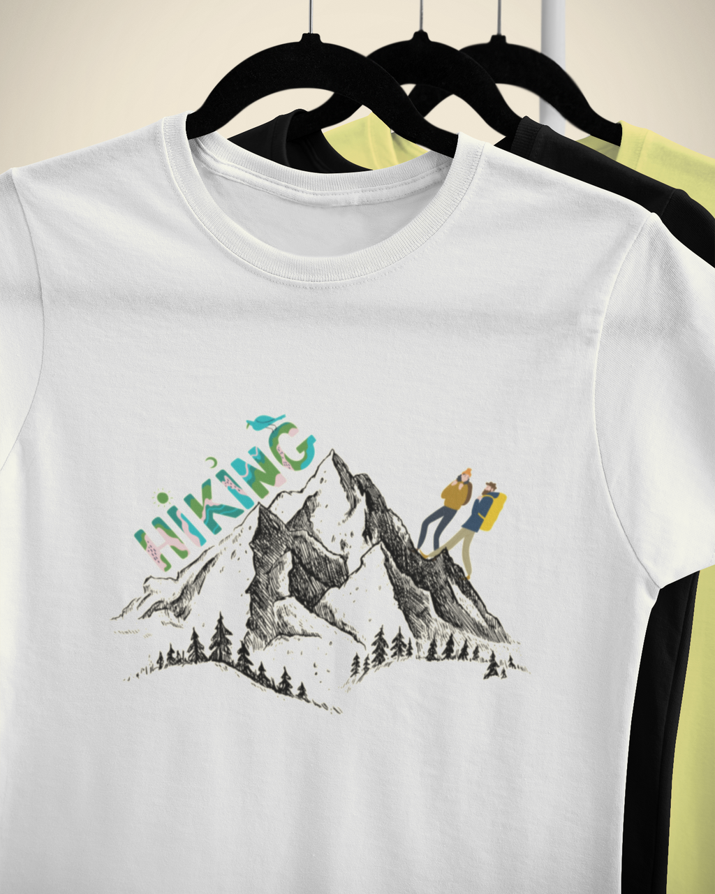 Unisex Hiking Couple Cotton T-Shirt