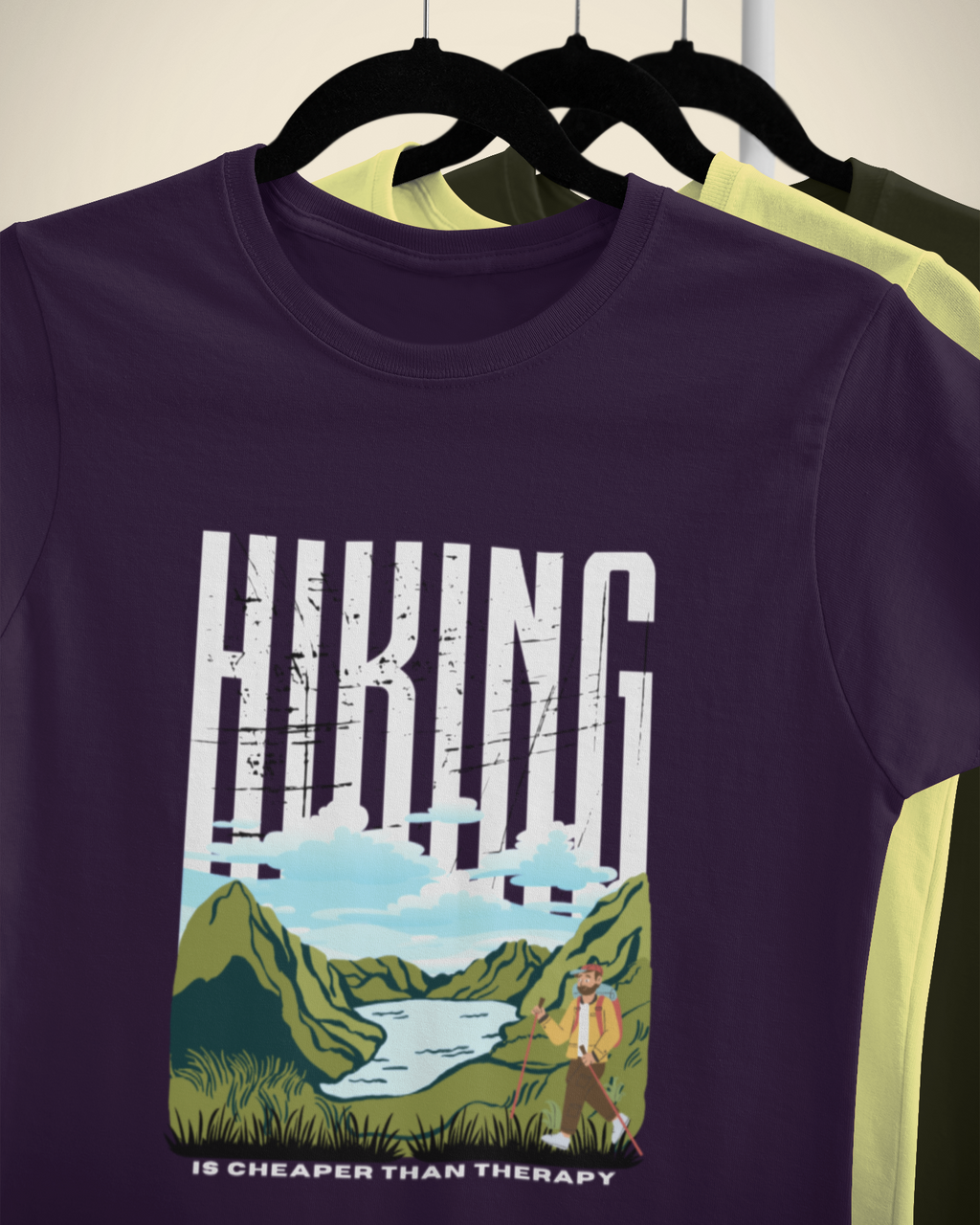 Unisex Hiking is cheaper than therapy - Male Cotton T shirt