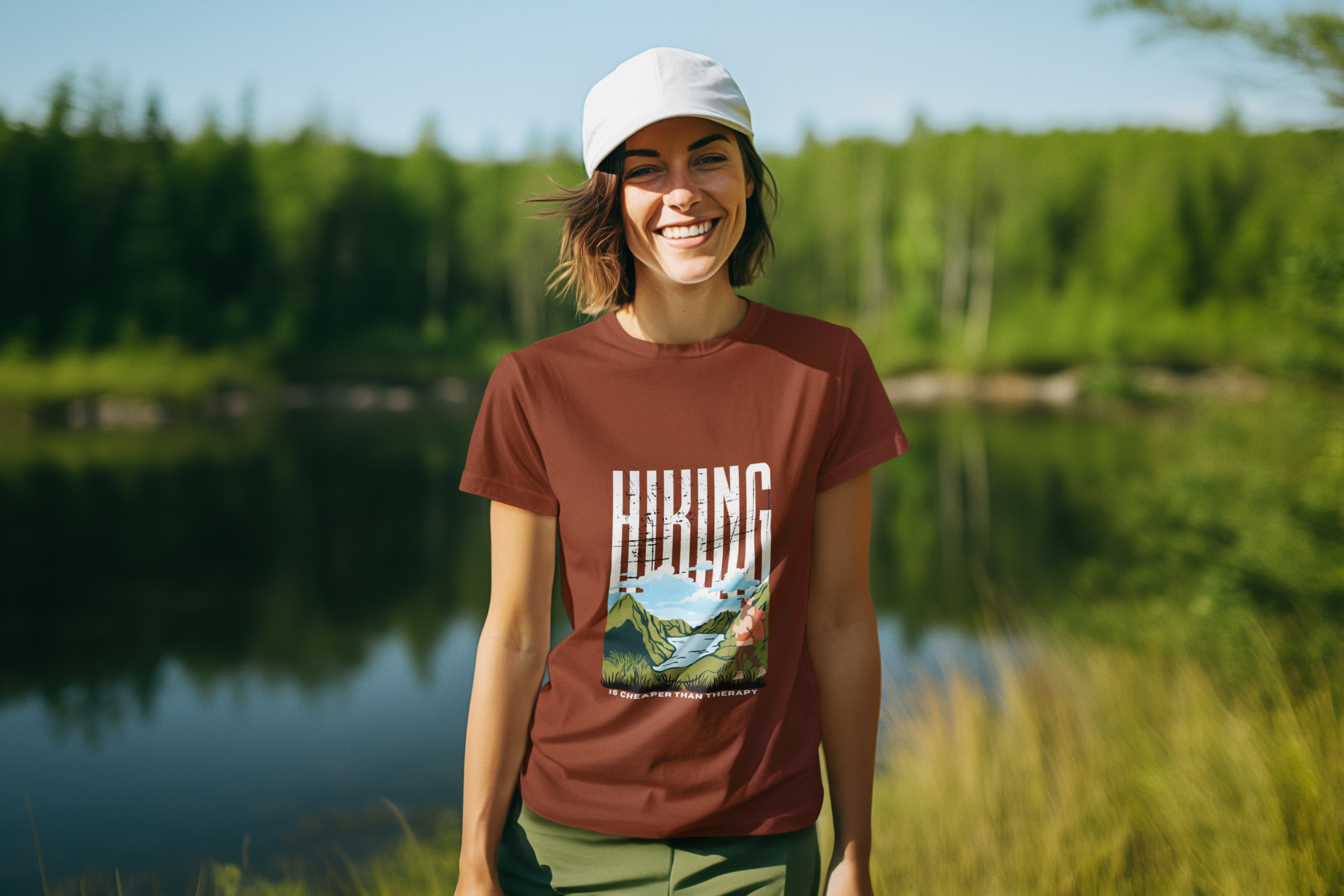 Unisex Hiking is cheaper than therapy - Female Cotton T shirt