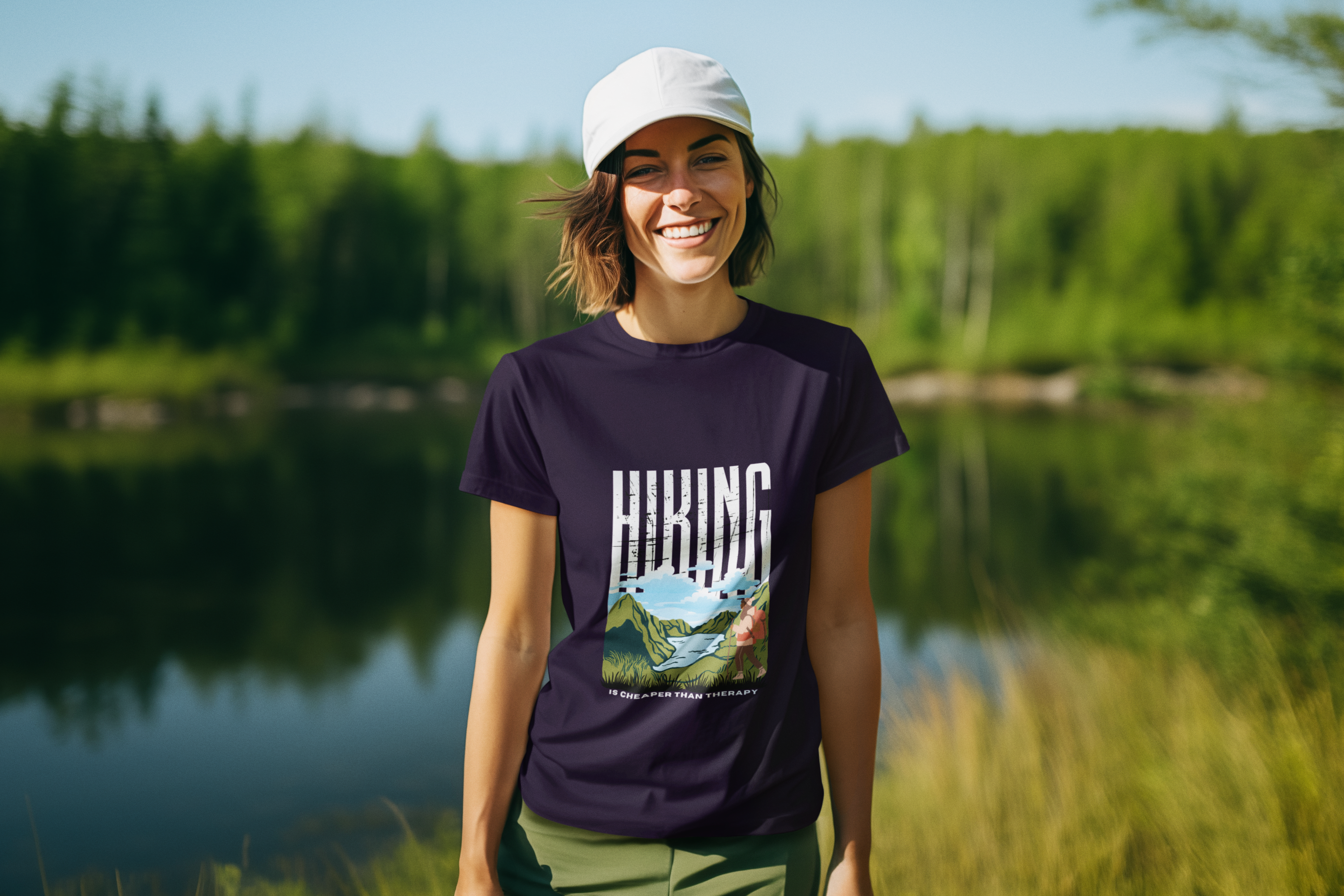Unisex Hiking is cheaper than therapy - Female Cotton T shirt