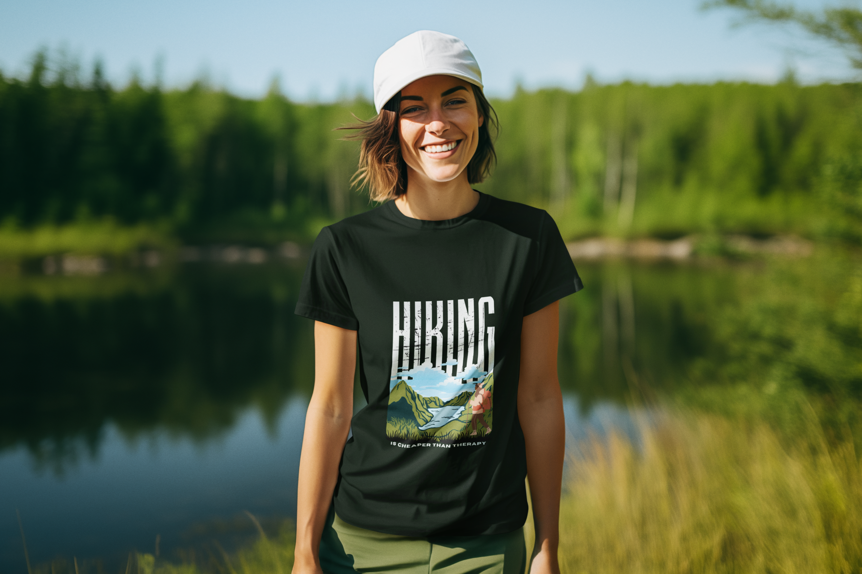 Unisex Hiking is cheaper than therapy - Female Cotton T shirt