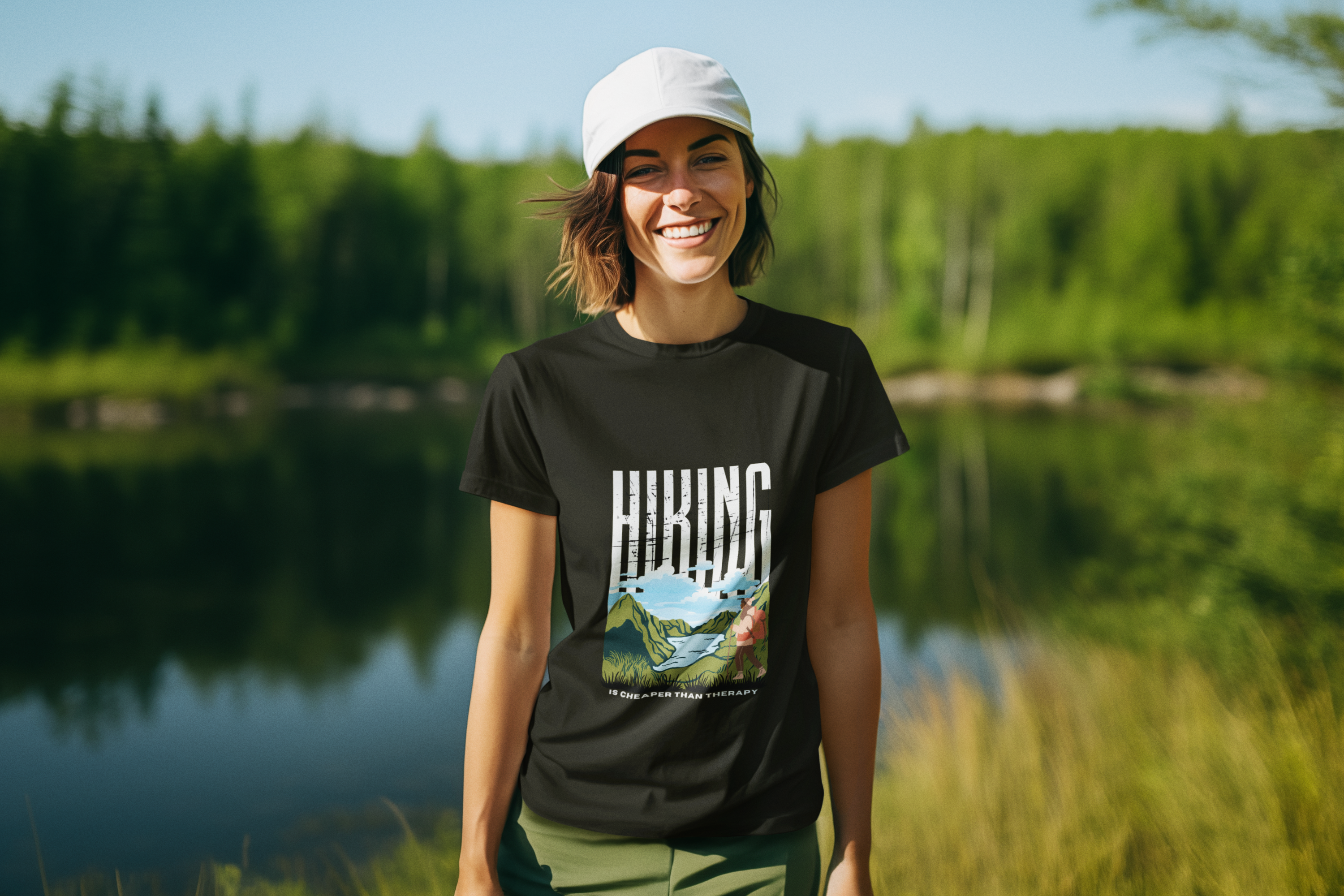 Unisex Hiking is cheaper than therapy - Female Cotton T shirt