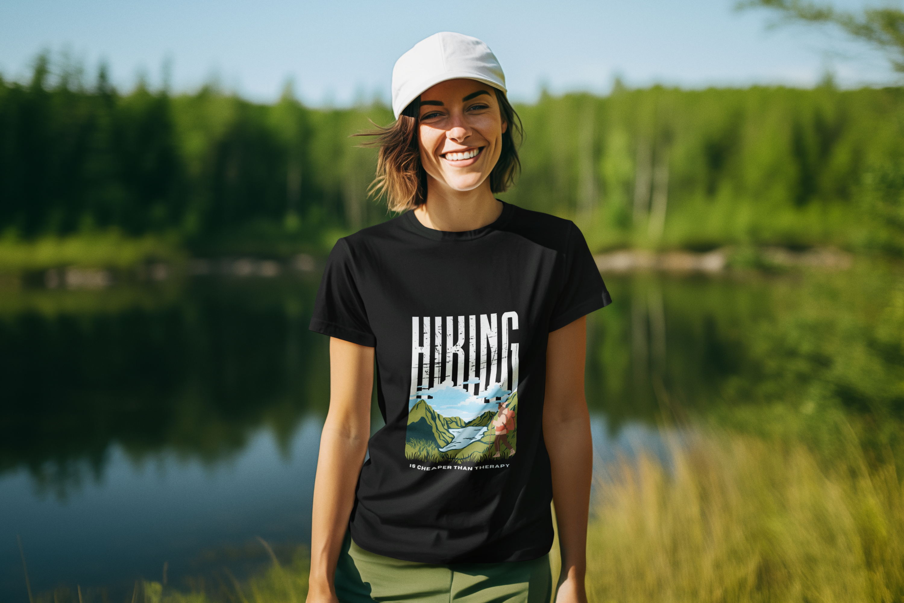 Unisex Hiking is cheaper than therapy - Female Cotton T shirt