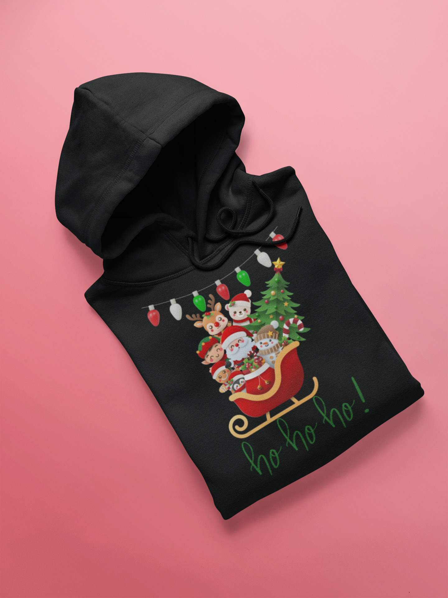 Unisex Kids Hoodie Ho Ho Ho! Black Adventure Hiking Camping Camper Van Beach Cruise Vacation Road Trip Wildlife Safari Wanderlust Explorer Nature Lover Mountain Outdoor Adventure Travel Vacation Camping Campfire Graphic Quote T shirt