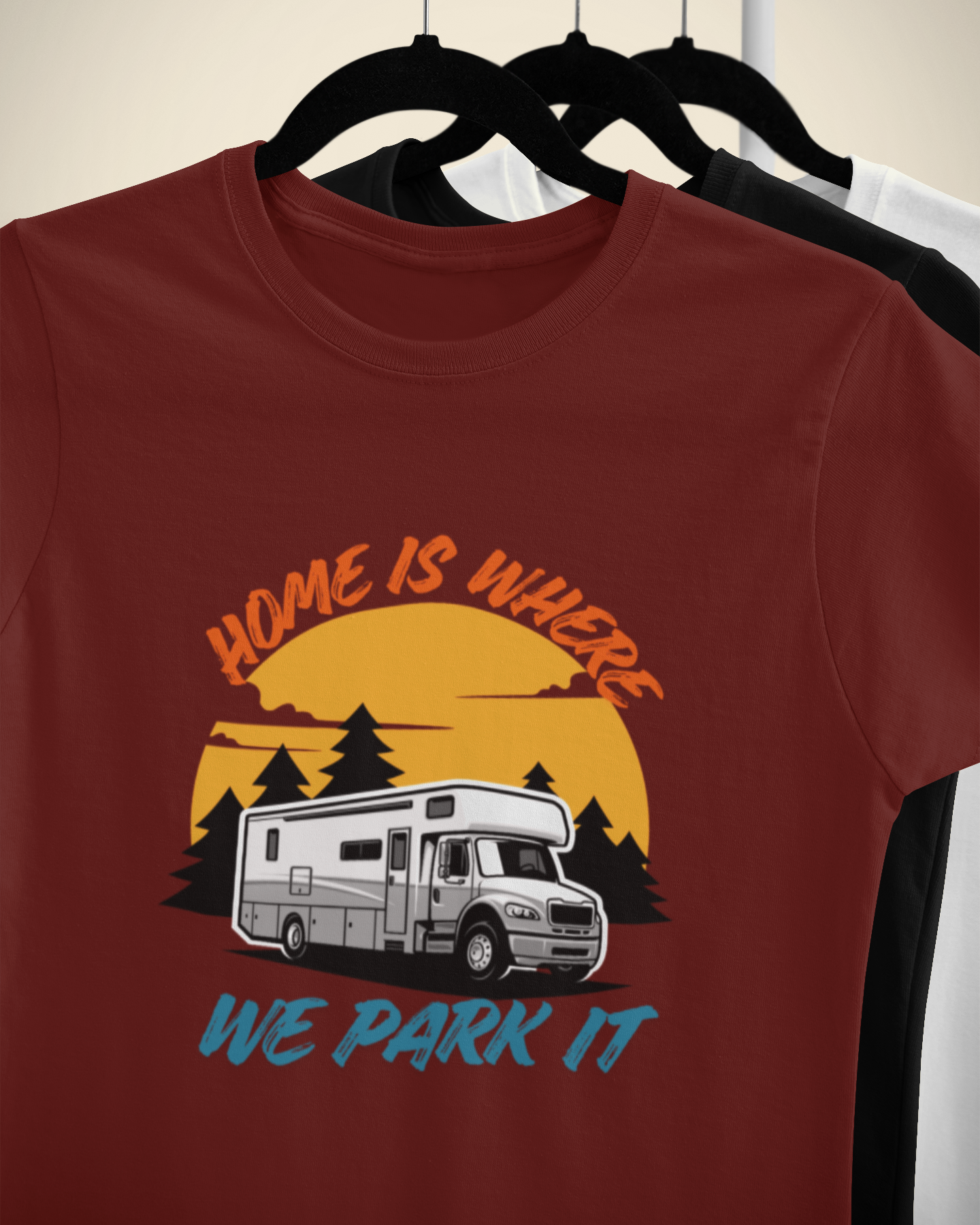 Unisex Home is where we park it Campervan Cotton T-Shirt